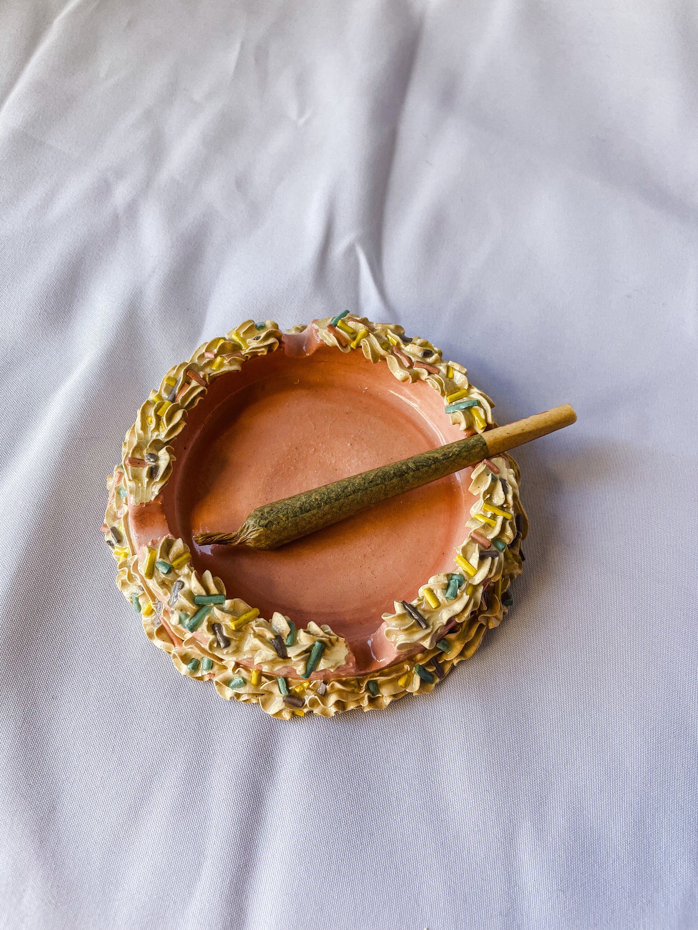 Custom gold leaf rolling tray 2024 set w/ grinder, cone holes and ashtray