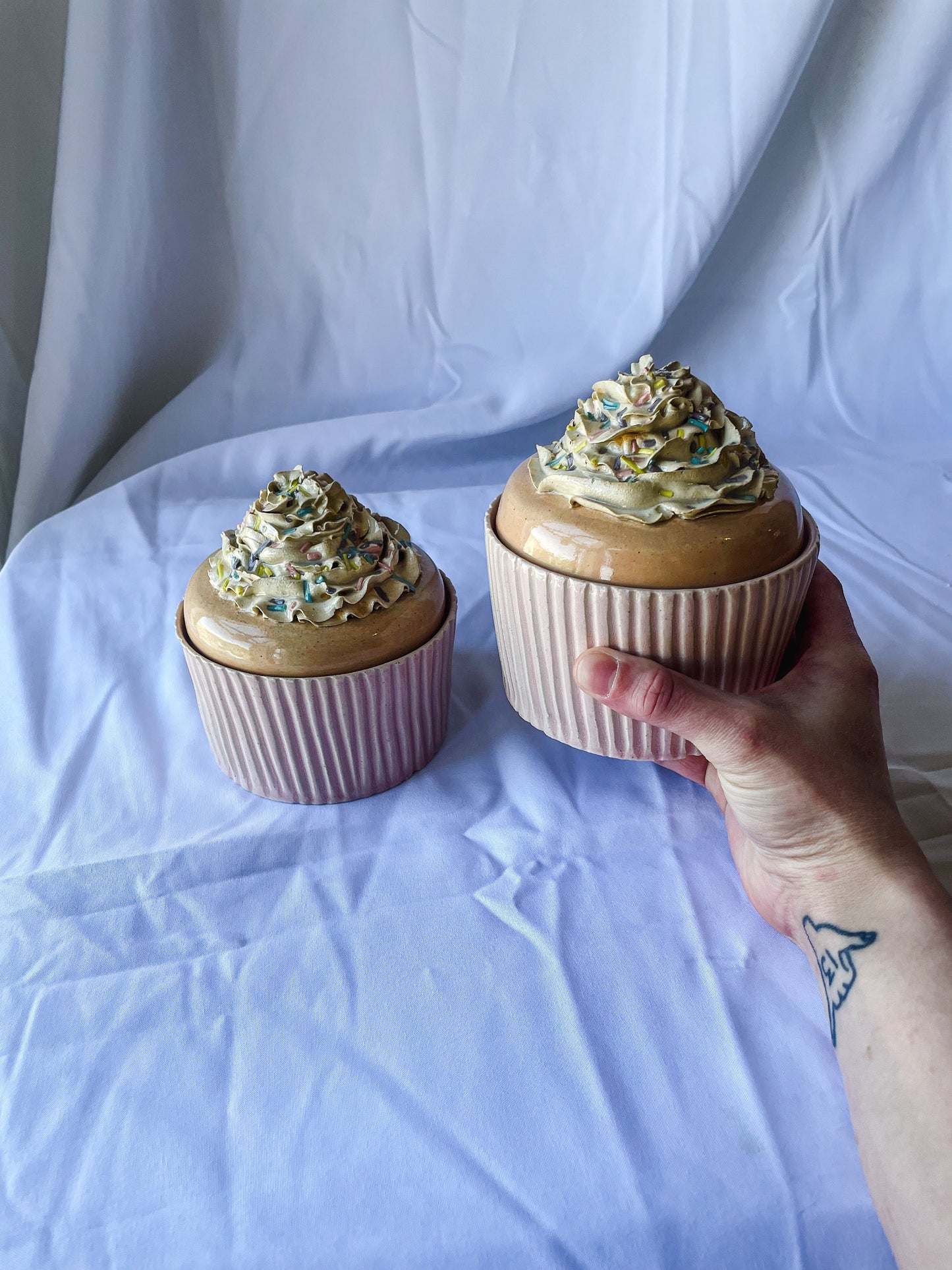 Ceramic Vanilla Cupcake Jars