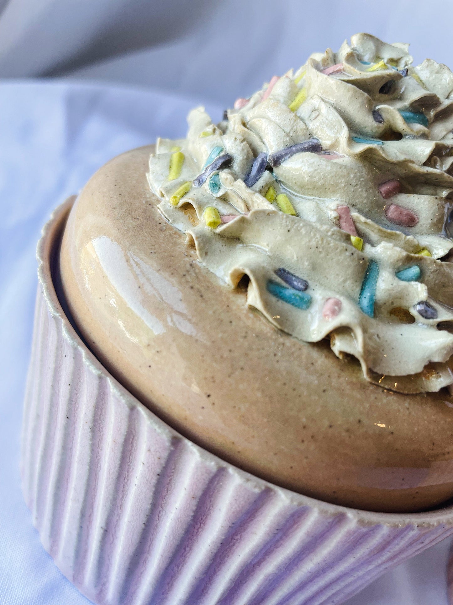 Ceramic Vanilla Cupcake Jars