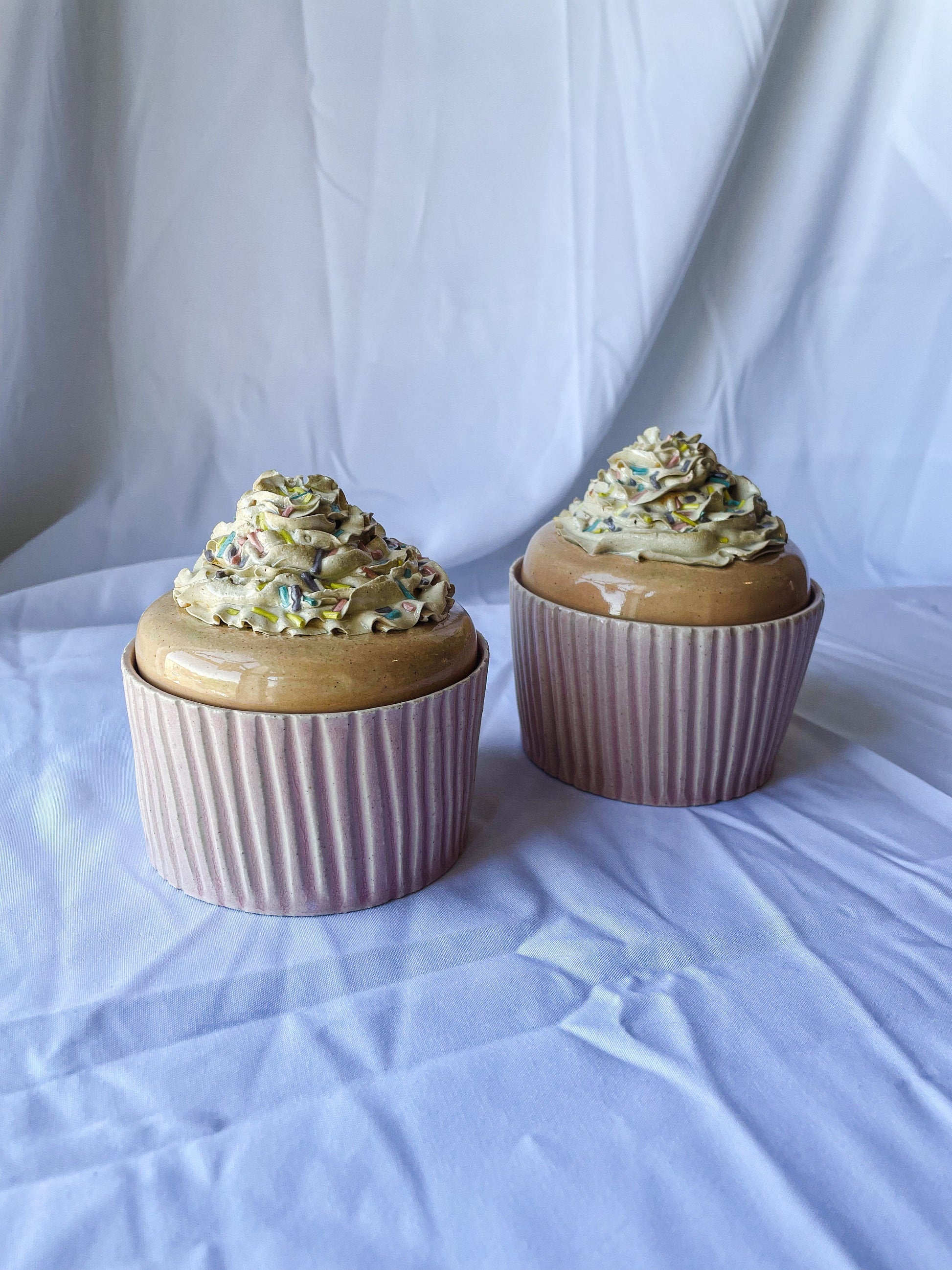 Ceramic Vanilla Cupcake Jars