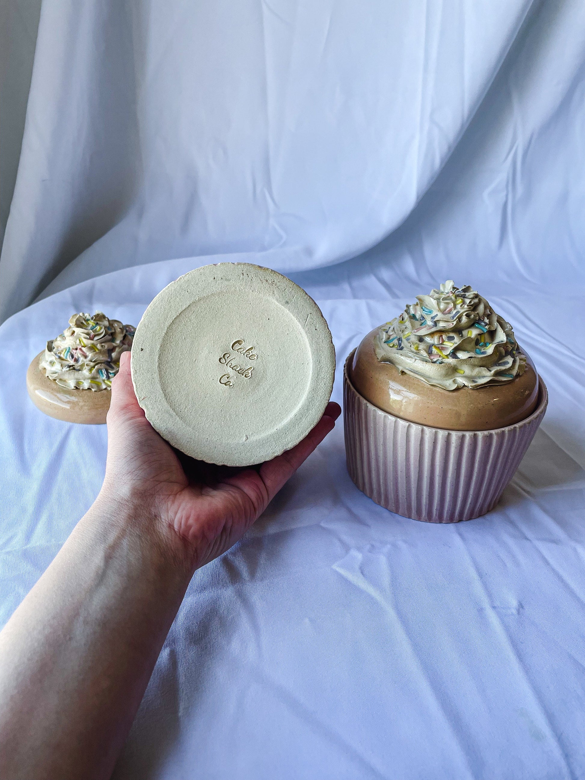 Ceramic Vanilla Cupcake Jars