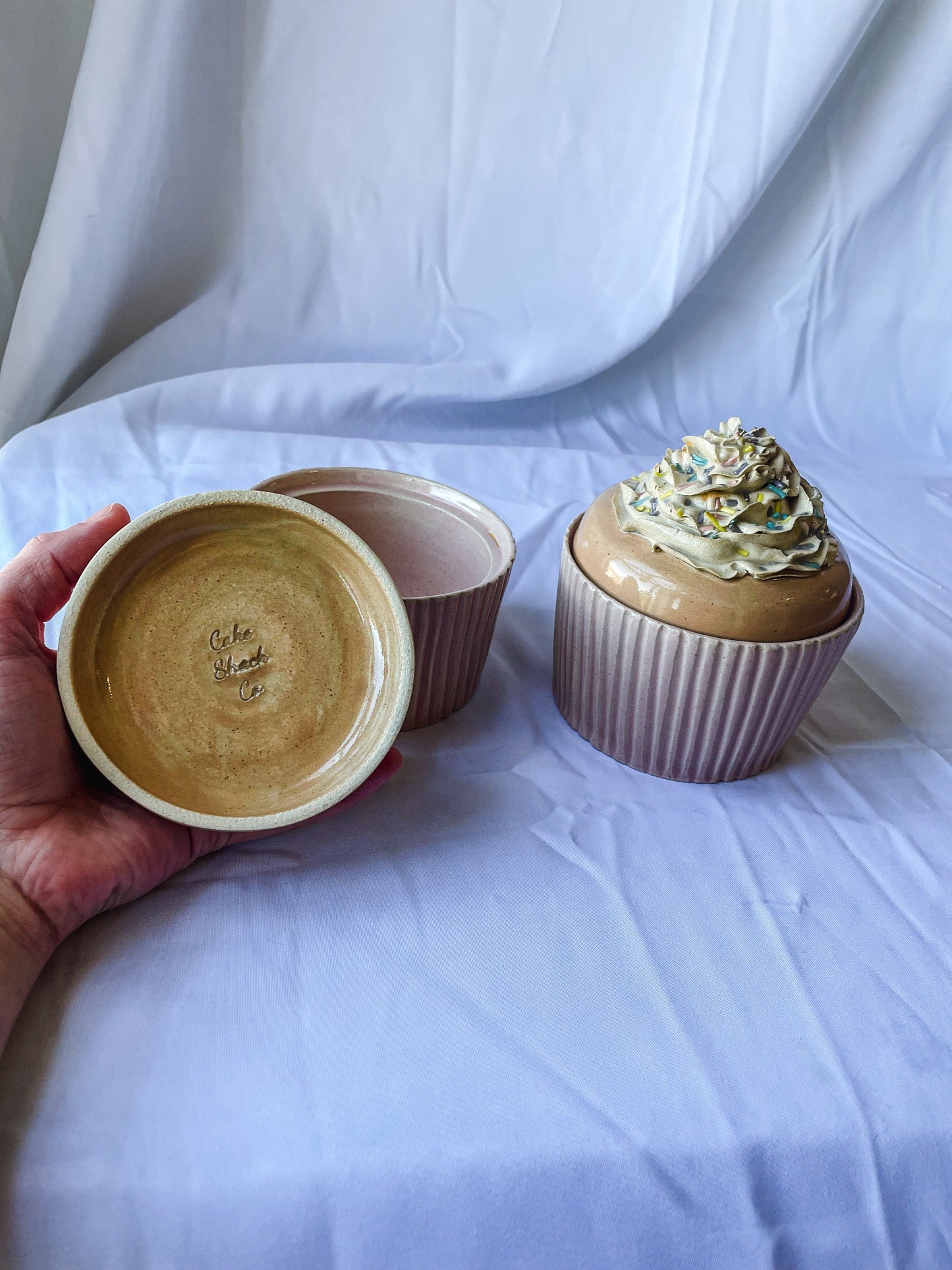 Ceramic Vanilla Cupcake Jars