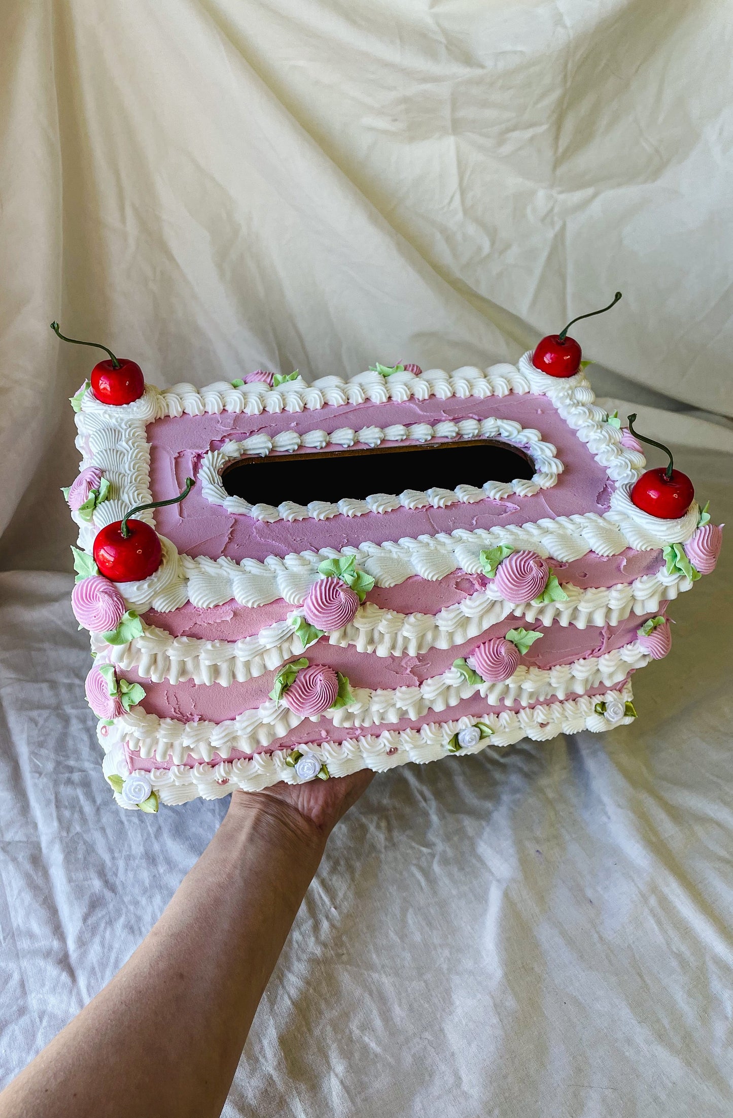 Vintage Pink Fake Cake Tissue Box Holders