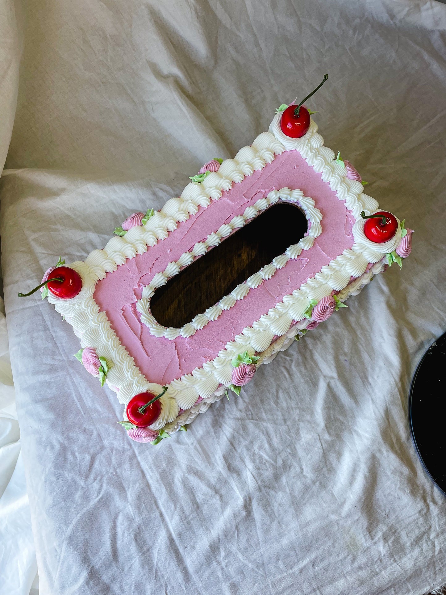 Vintage Pink Fake Cake Tissue Box Holders