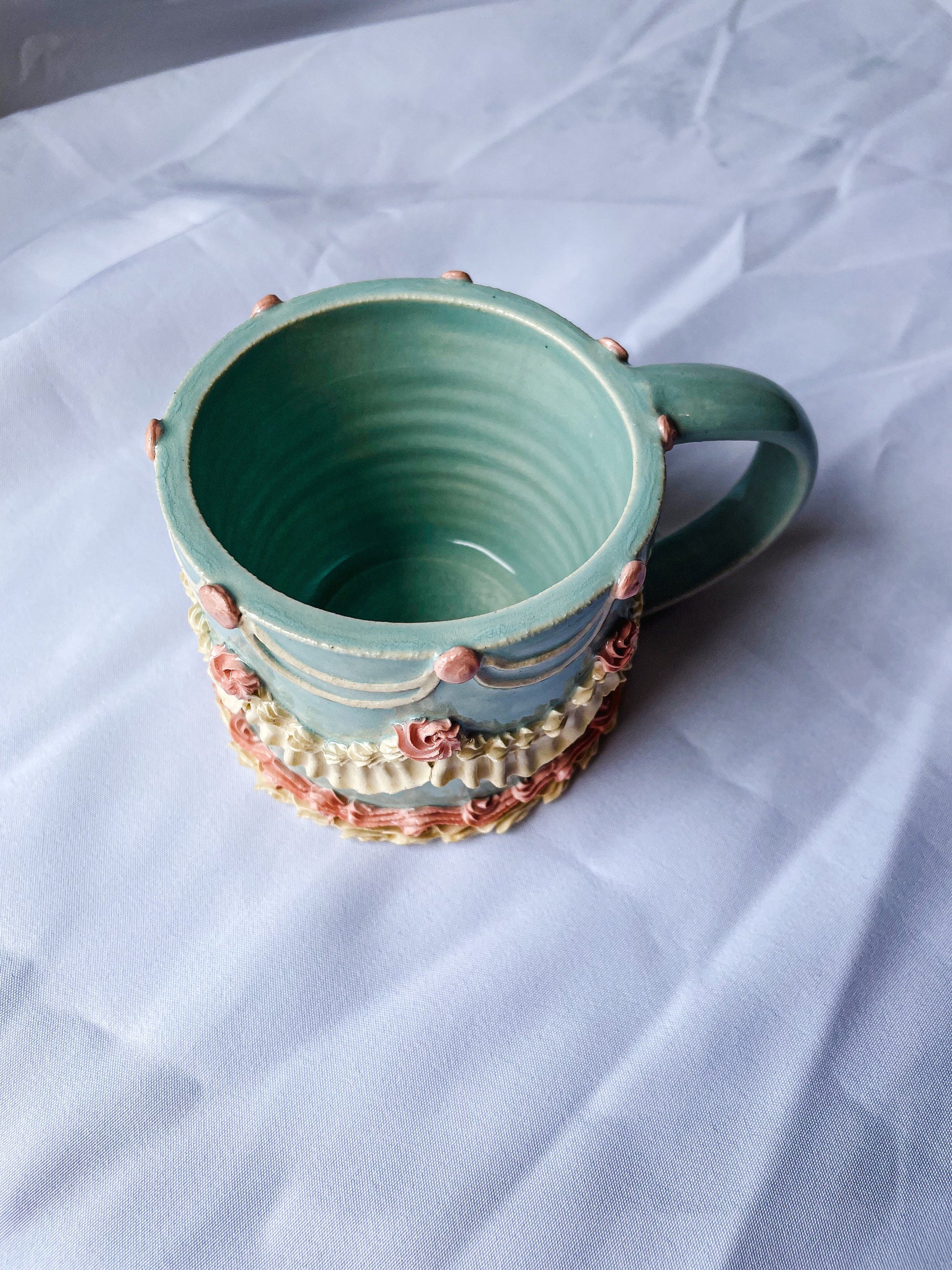 Light Blue and Pink Cake Mug