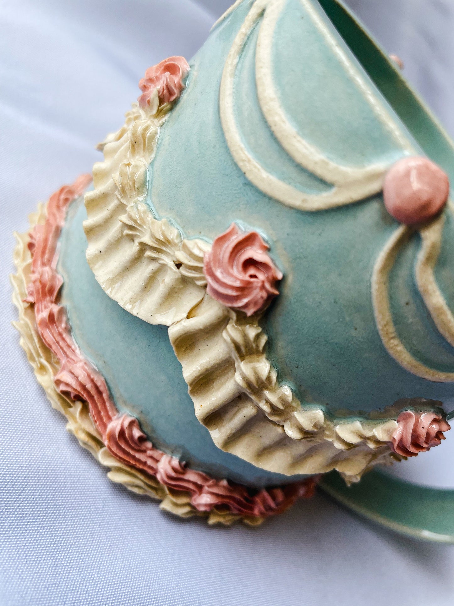 Light Blue and Pink Cake Mug