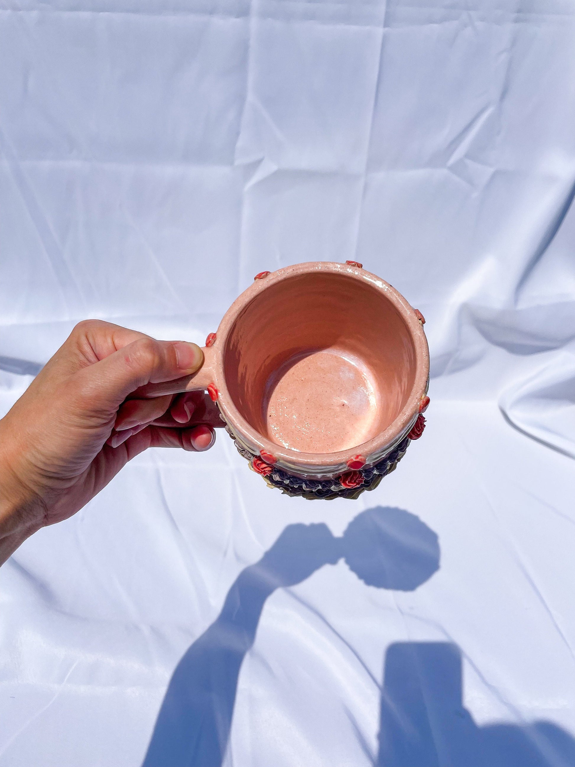 Pink and Purple Ceramic Cake Mug