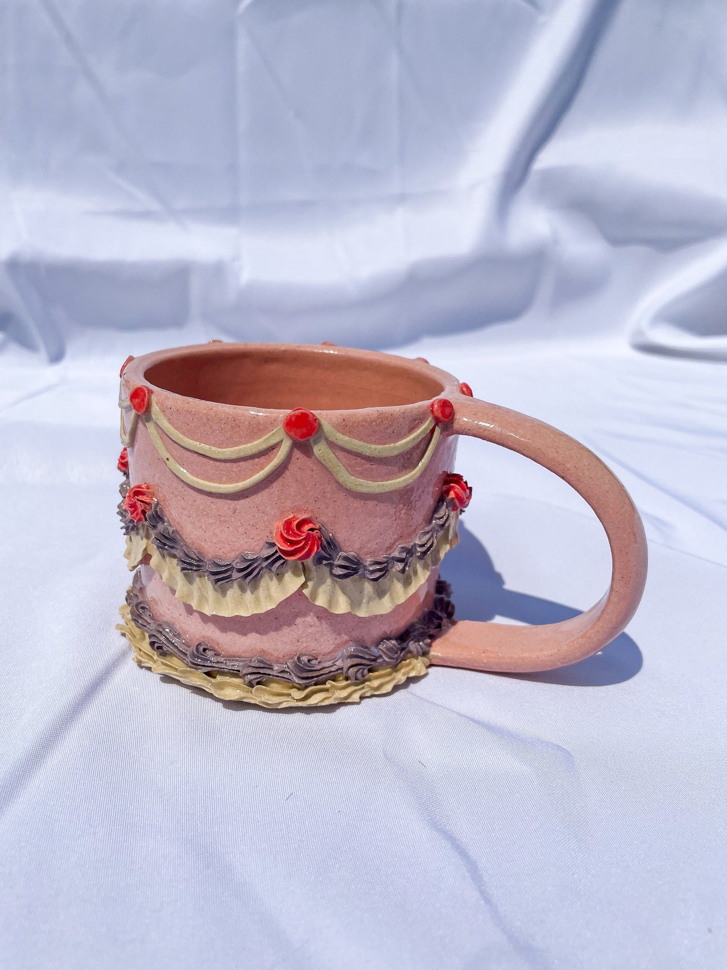 Pink and Purple Ceramic Cake Mug