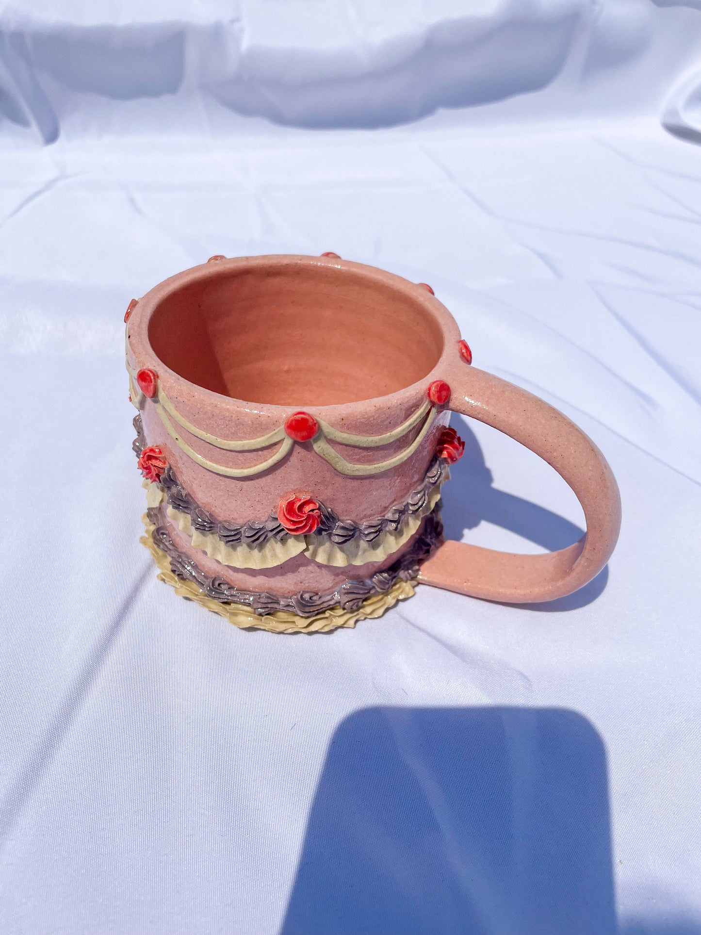 Pink and Purple Ceramic Cake Mug