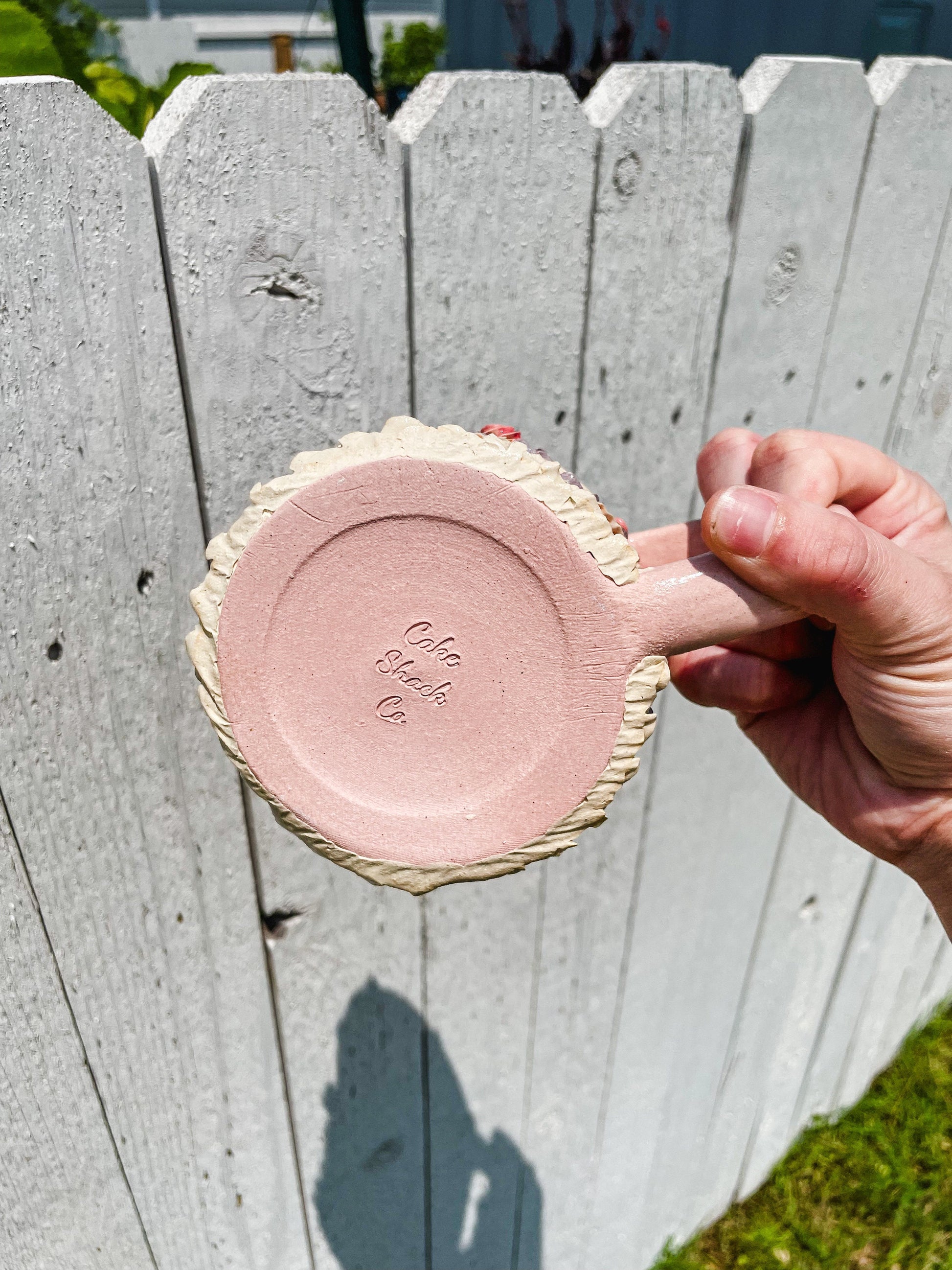 Pink and Purple Ceramic Cake Mug