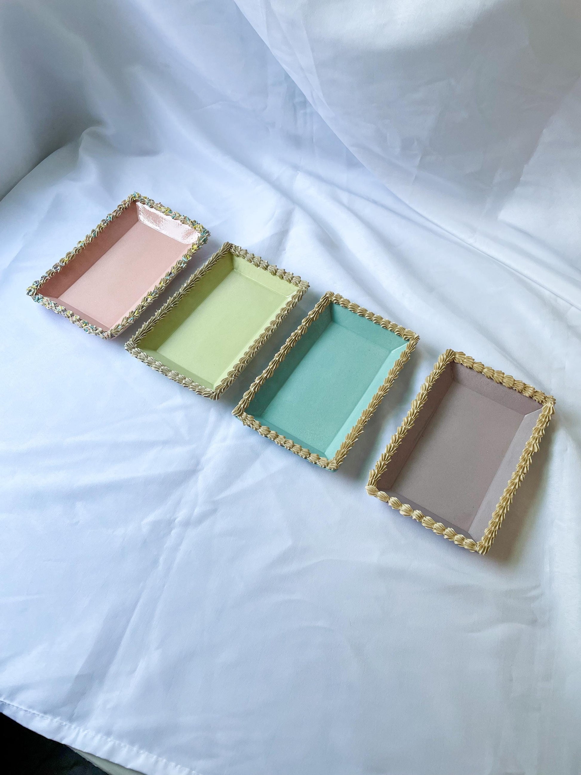 Rectanglular Ceramic “Cake” Trays