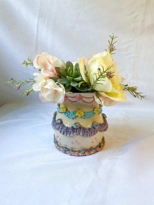 Rainbow Ceramic Cake Vase