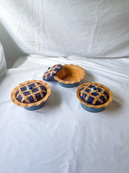 Ceramic Blueberry Pie Jars