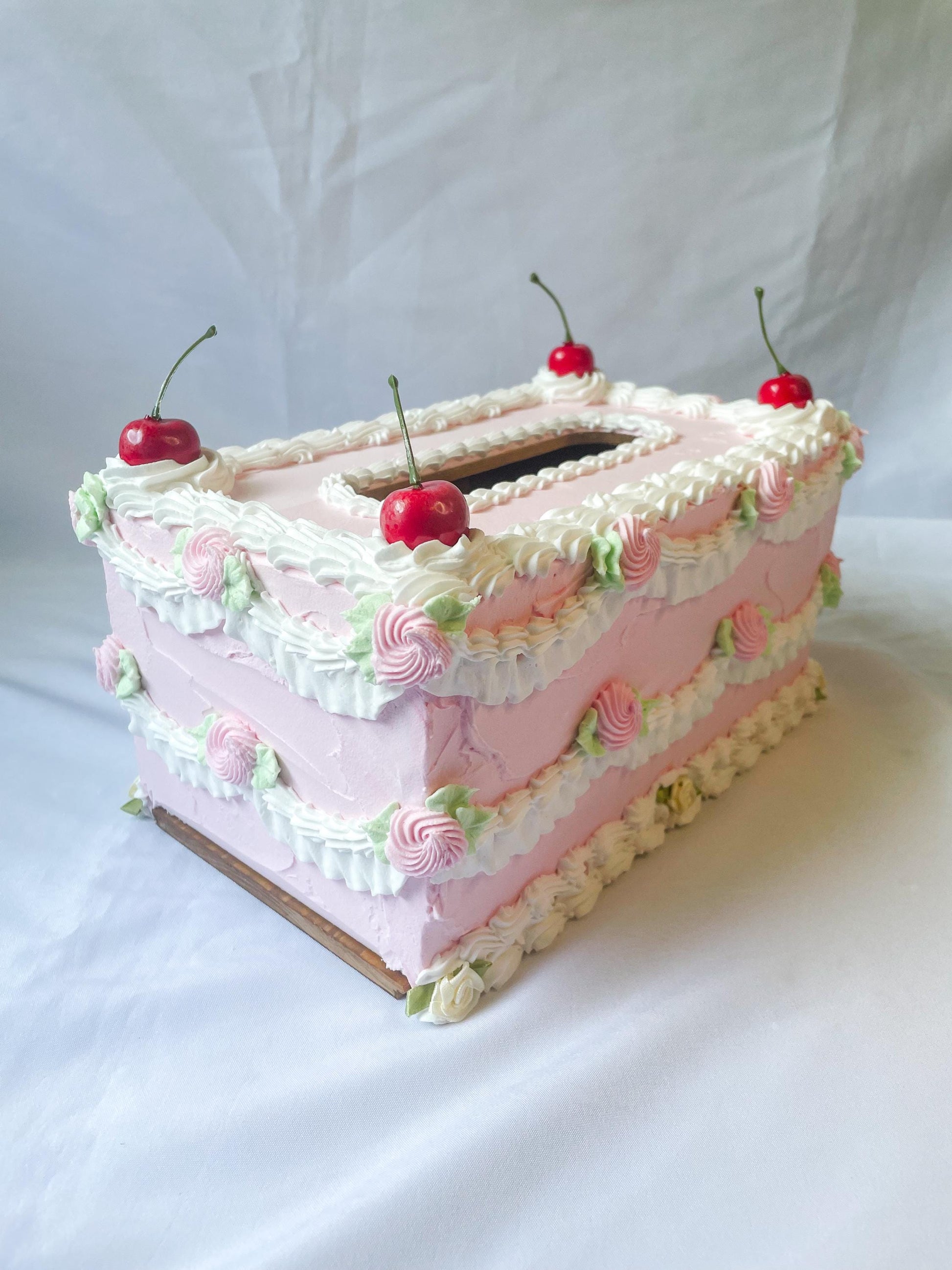 Vintage Pink Fake Cake Tissue Box Holders
