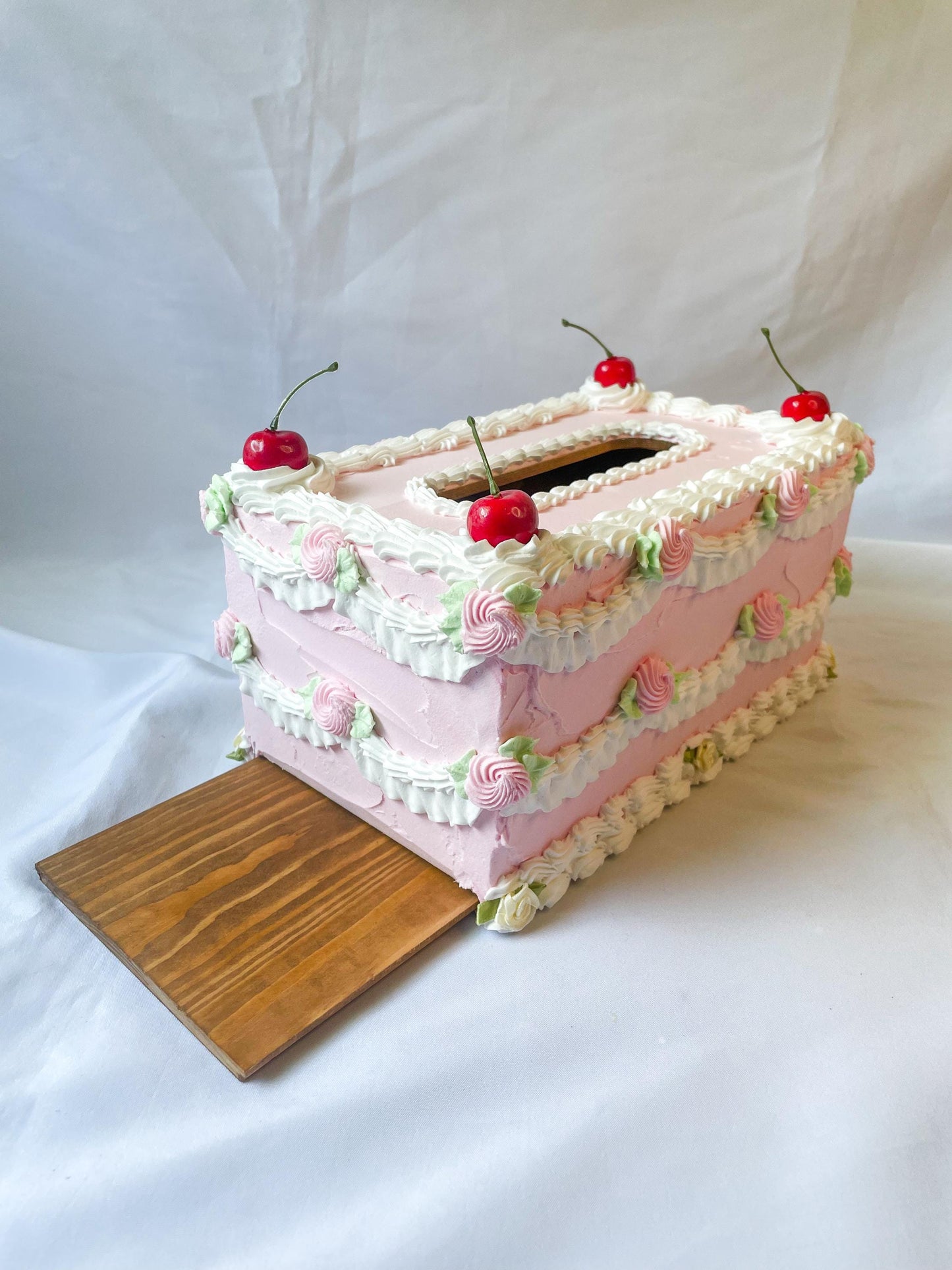 Vintage Pink Fake Cake Tissue Box Holders
