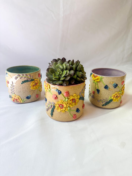 Ceramic Wildflower Inspired Planters