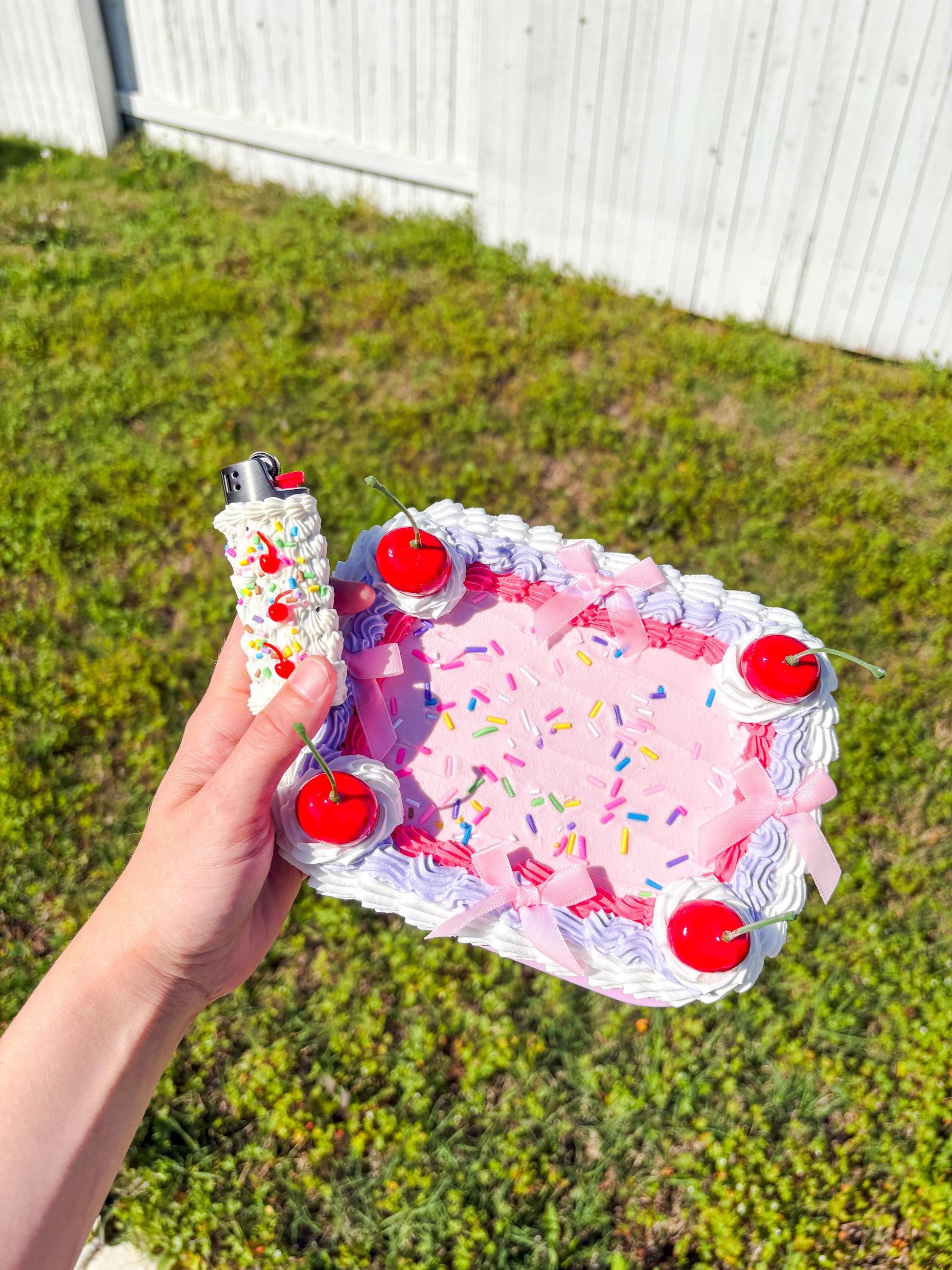 Fake Cake Decorative Tray with a Magnetic Lid