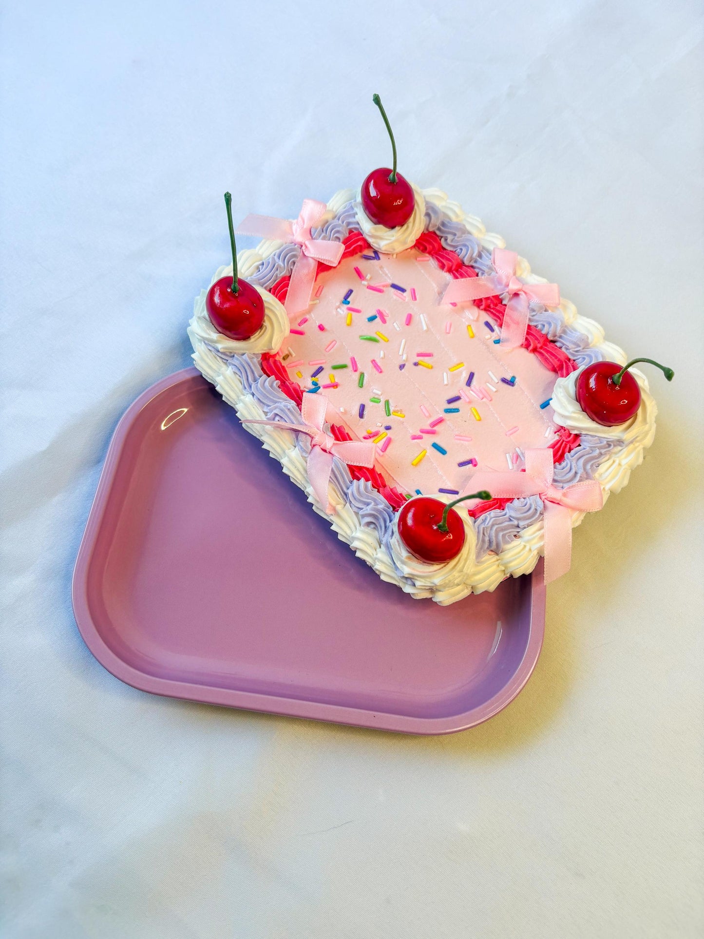 Fake Cake Decorative Tray with a Magnetic Lid