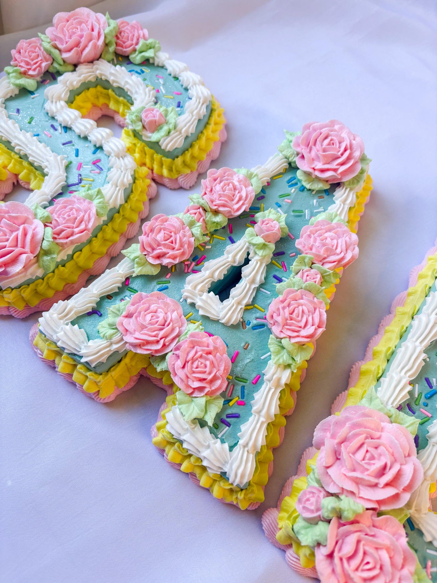 Customizable Fake Cake Letter Decorations