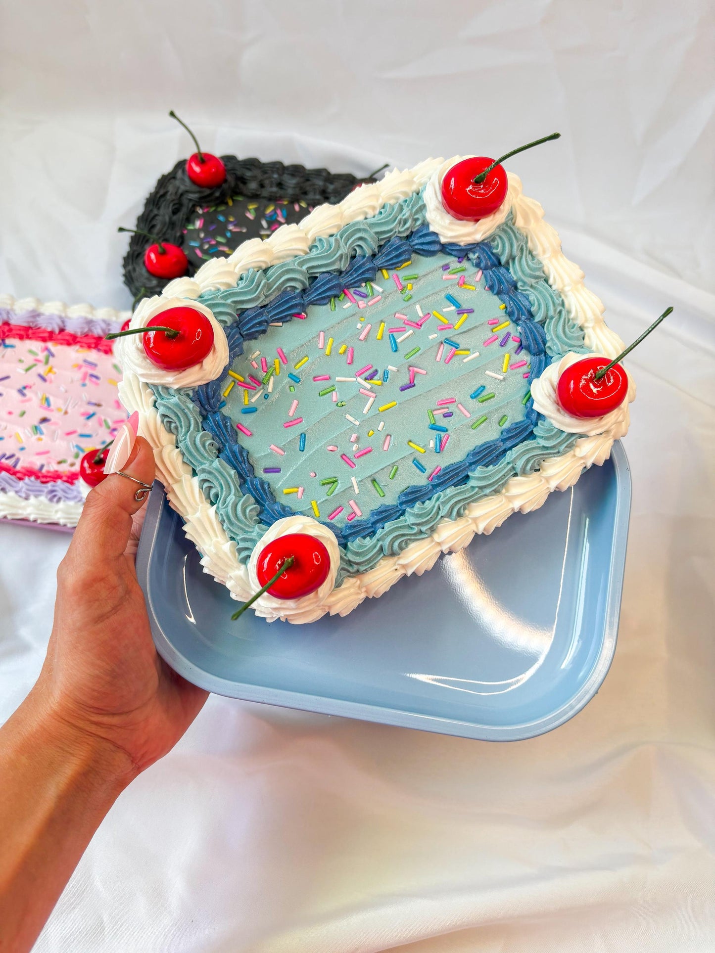 Fake Cake Decorative Tray with a Magnetic Lid