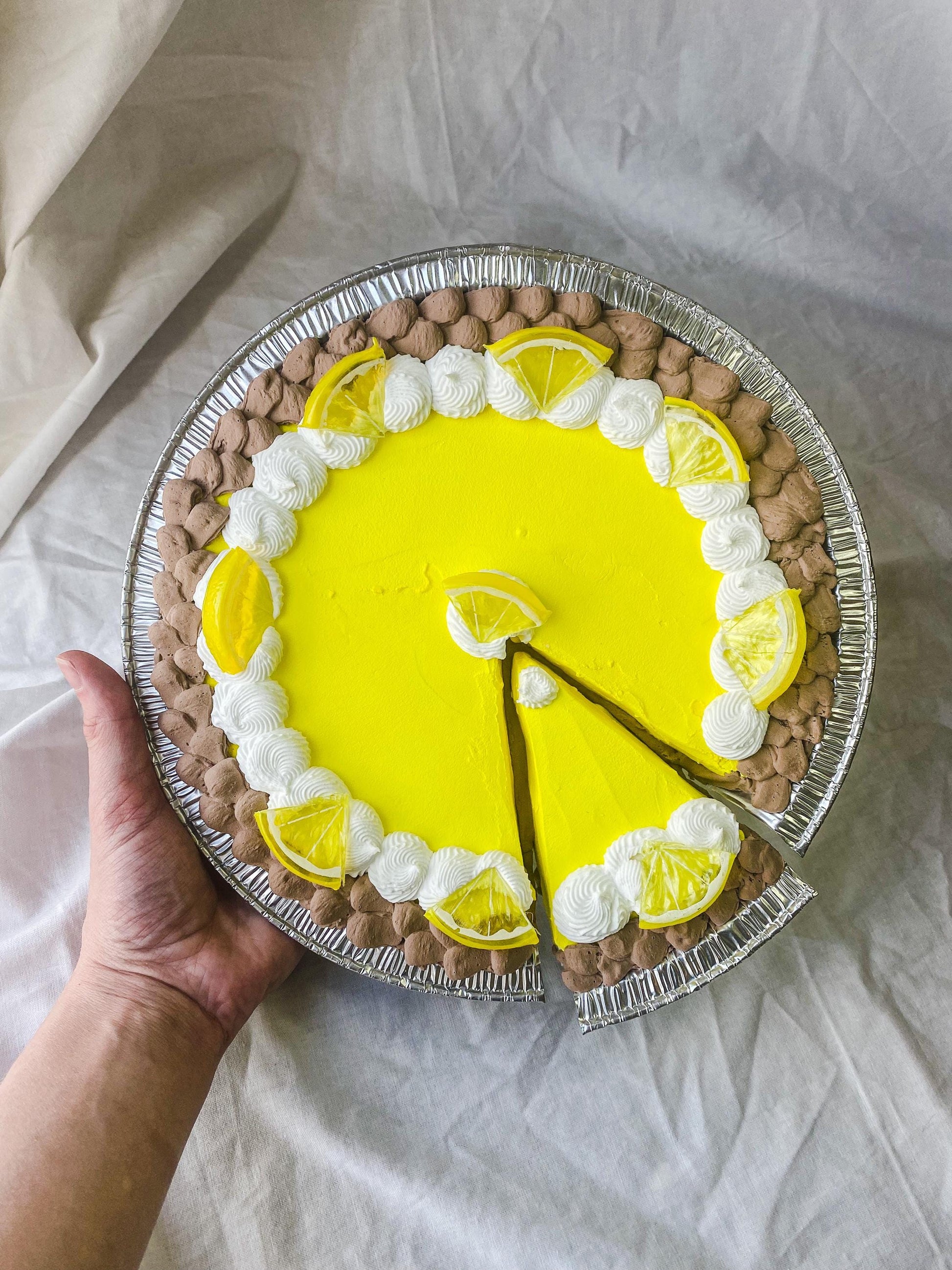 Customizable Fake 8inch Fruit Pies - Lemon, Key Lime, Banana and Tangerine