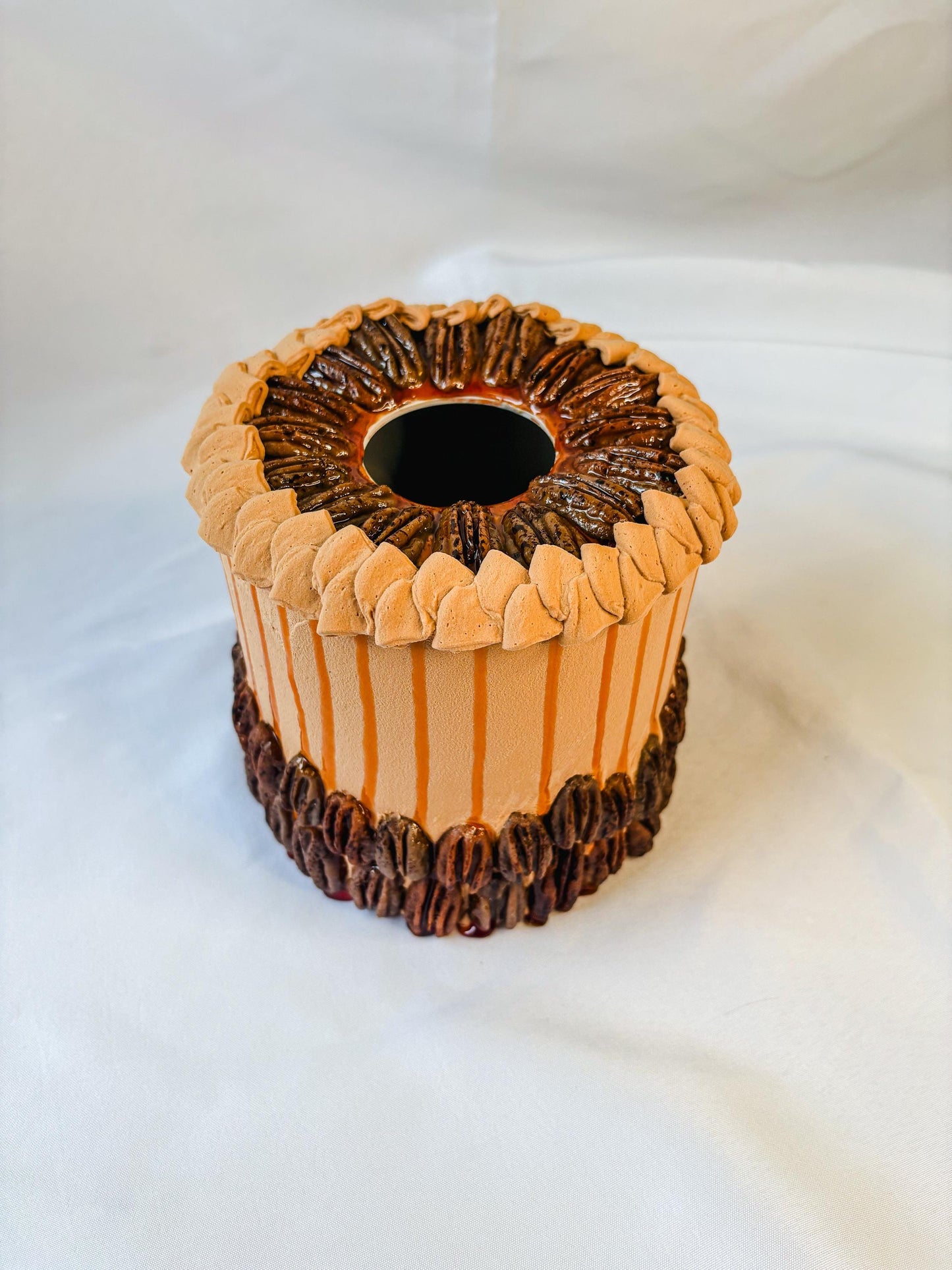 Fake Pecan Pie Tissue Holder