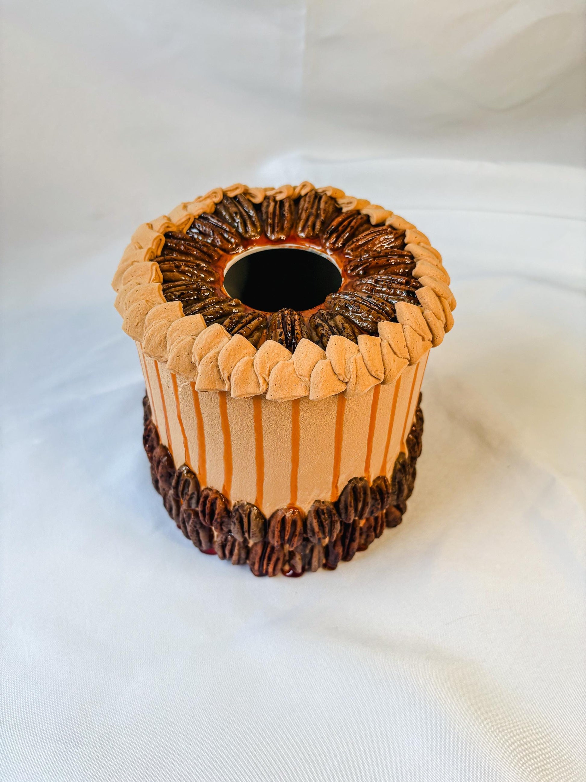 Fake Pecan Pie Tissue Holder
