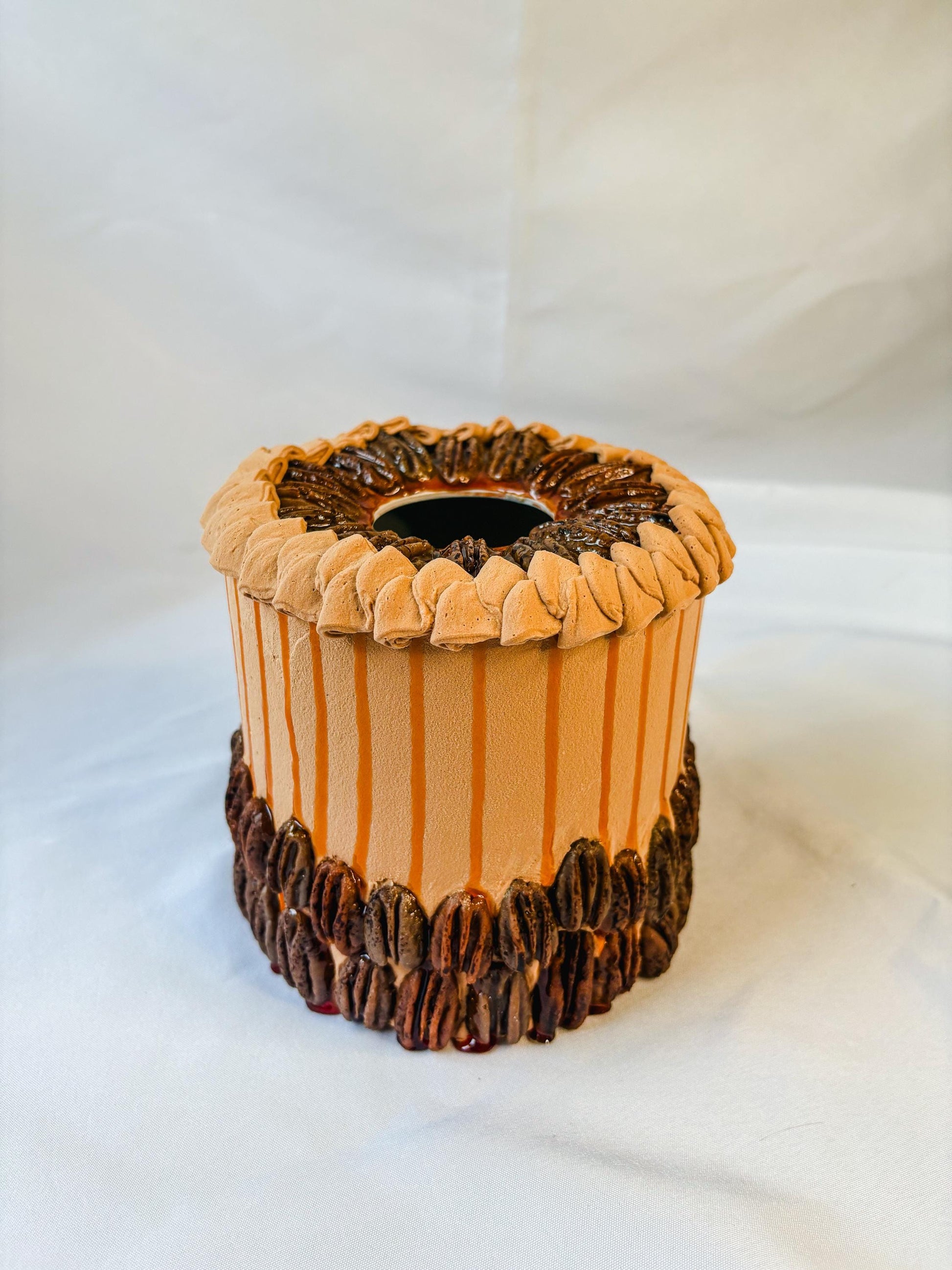 Fake Pecan Pie Tissue Holder
