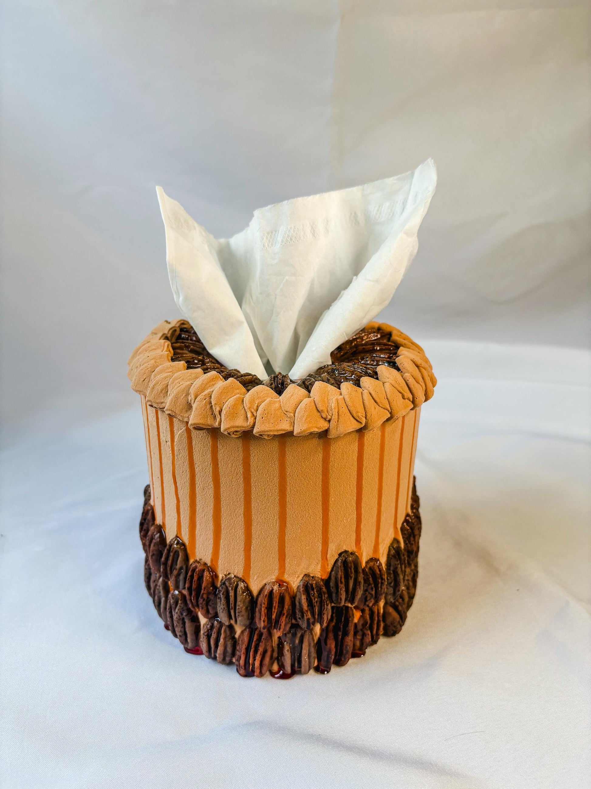 Fake Pecan Pie Tissue Holder