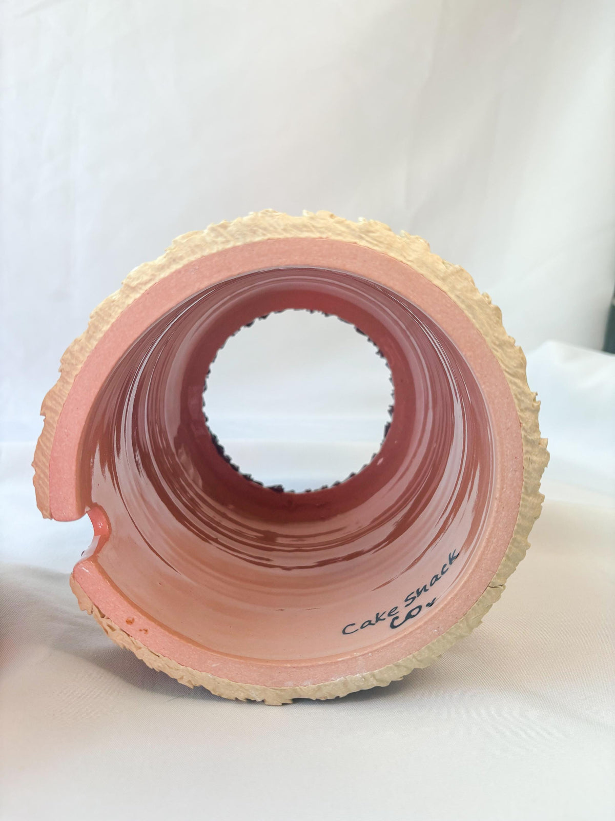 Pink and Purple Ceramic Cake Table Lamp