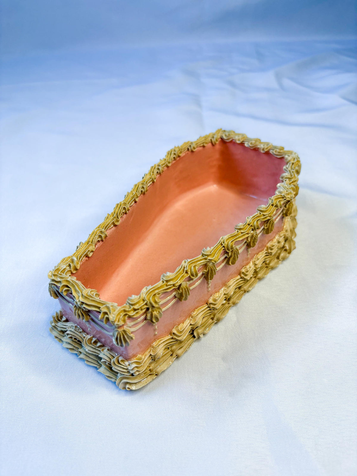 Pink Ceramic Coffin Jar and Candle