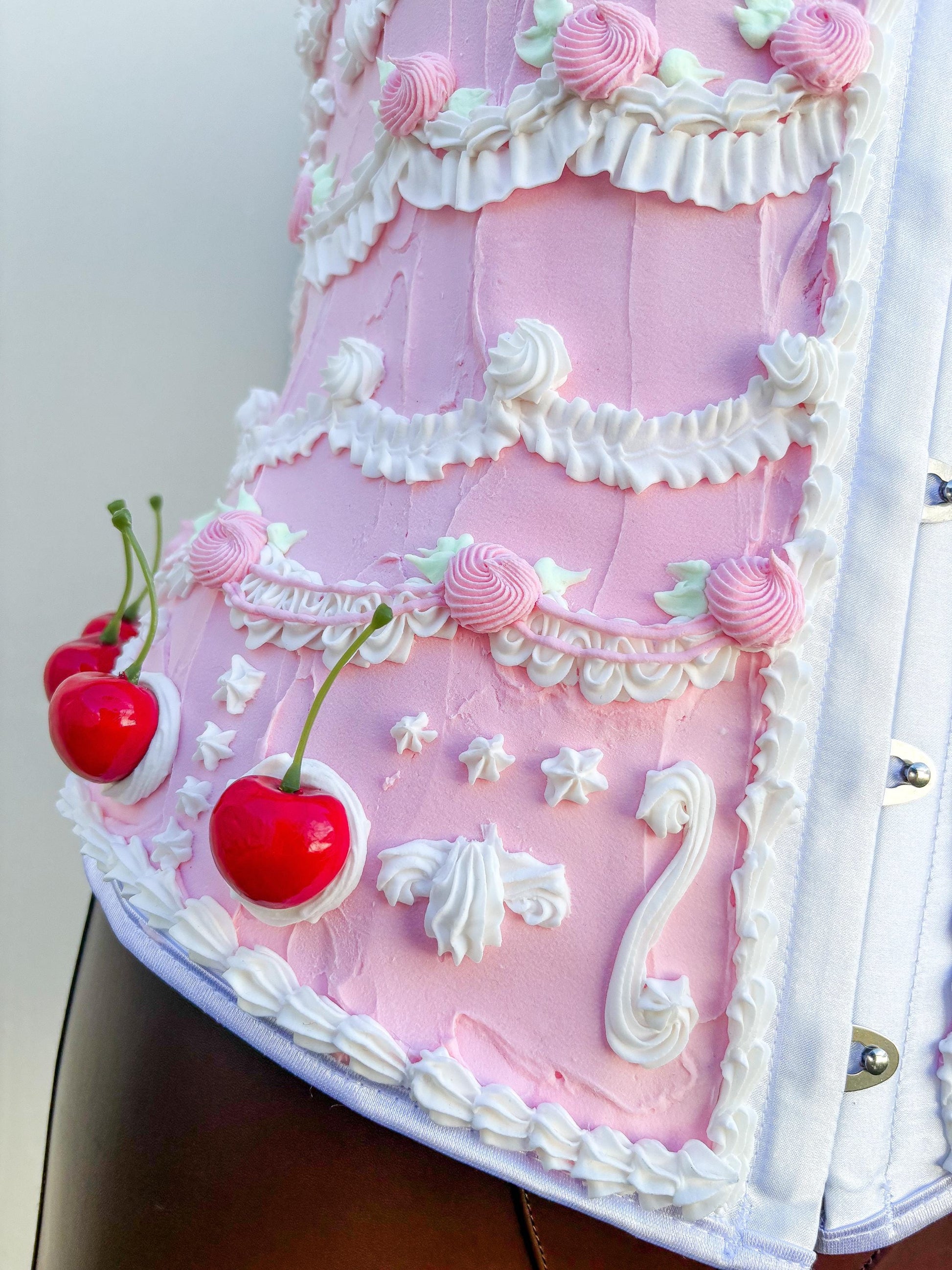 Pink and White Cake Corset