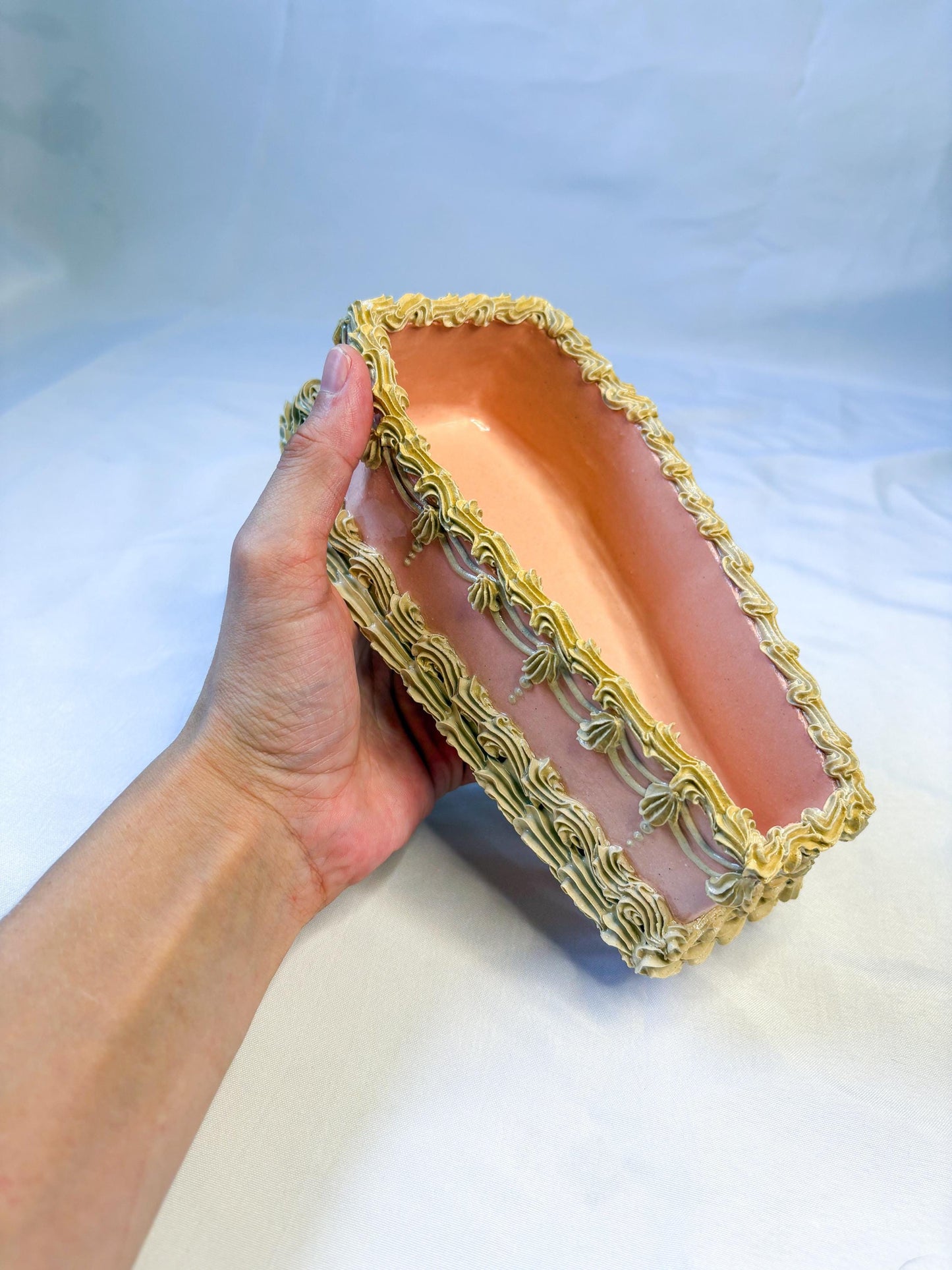 Pink Ceramic Coffin Jar and Candle