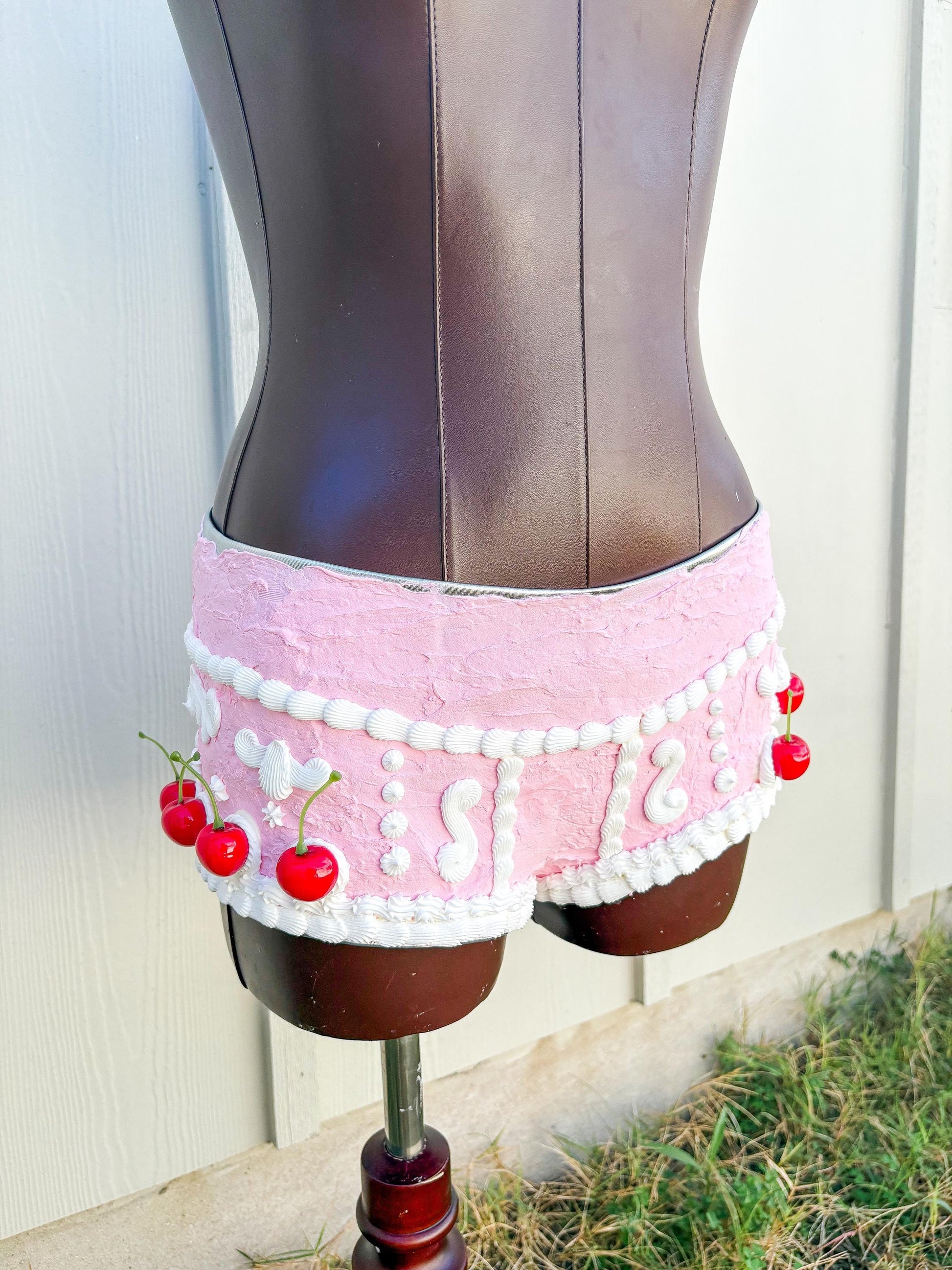 Pink and White Cake Corset with Shorts