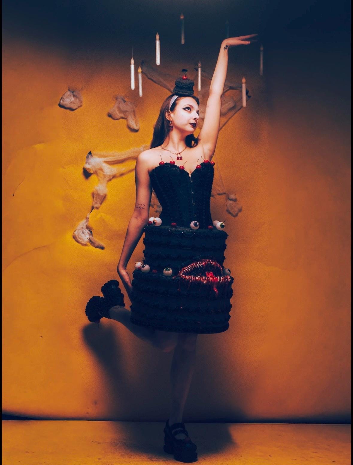 Gothic Tiered Monster Cake Dress - Handmade wearable art