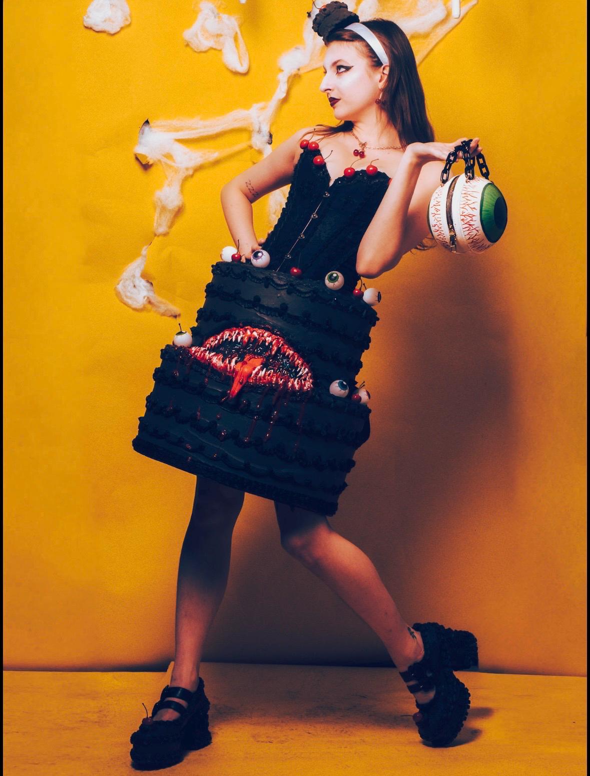 Gothic Tiered Monster Cake Dress - Handmade wearable art