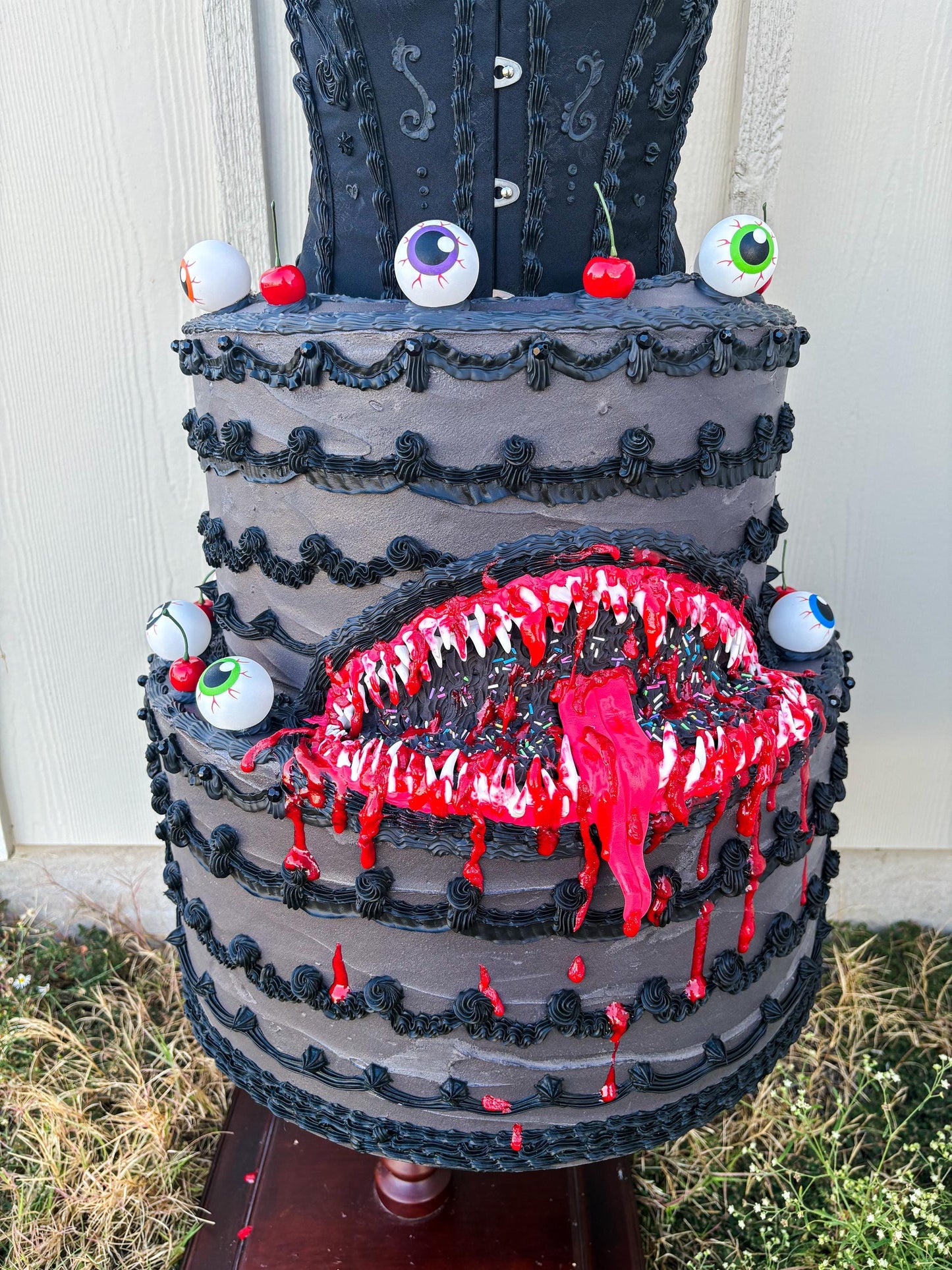 Gothic Tiered Monster Cake Dress - Handmade wearable art