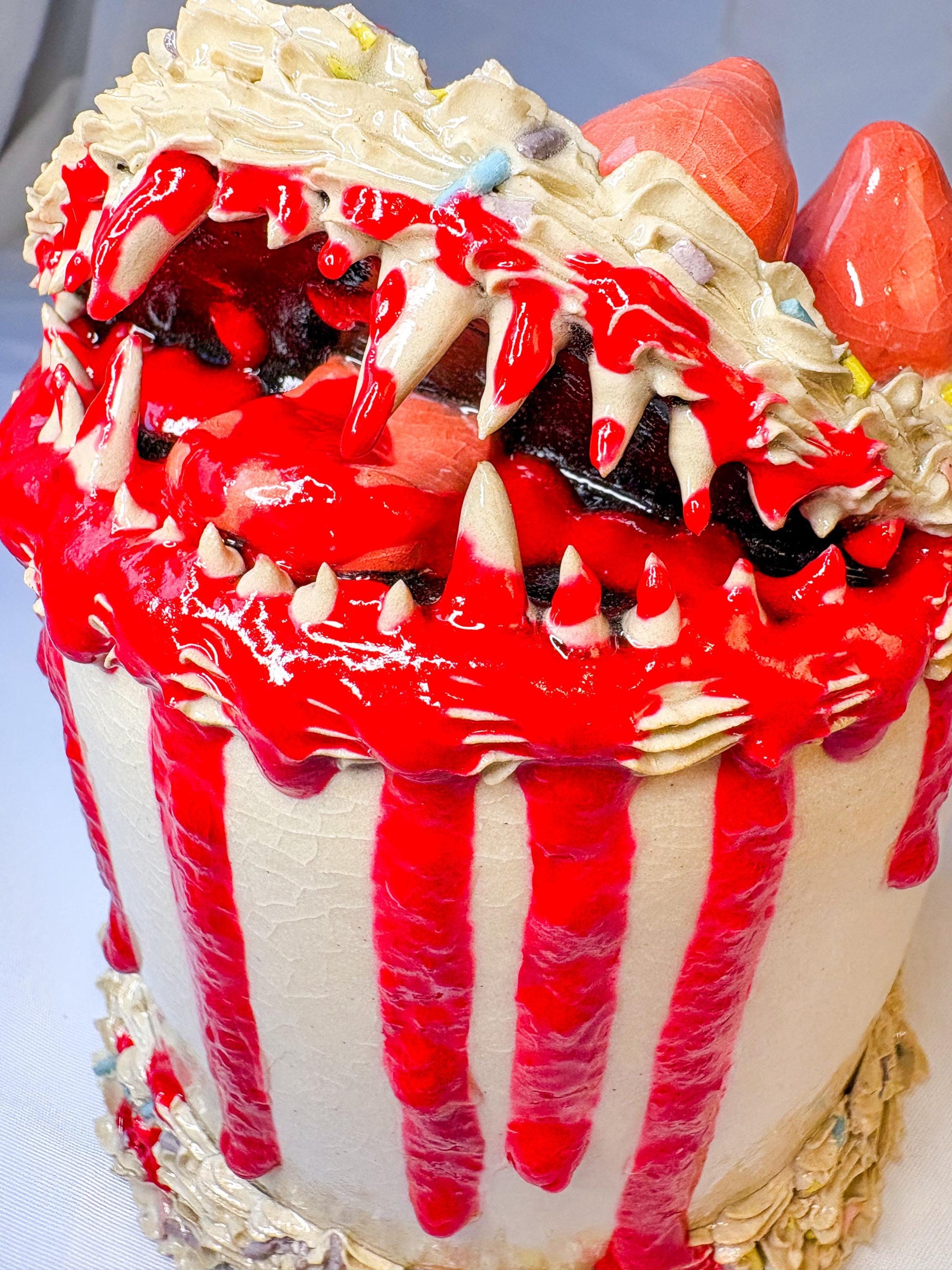 Ceramic Cake Monster Sculpture