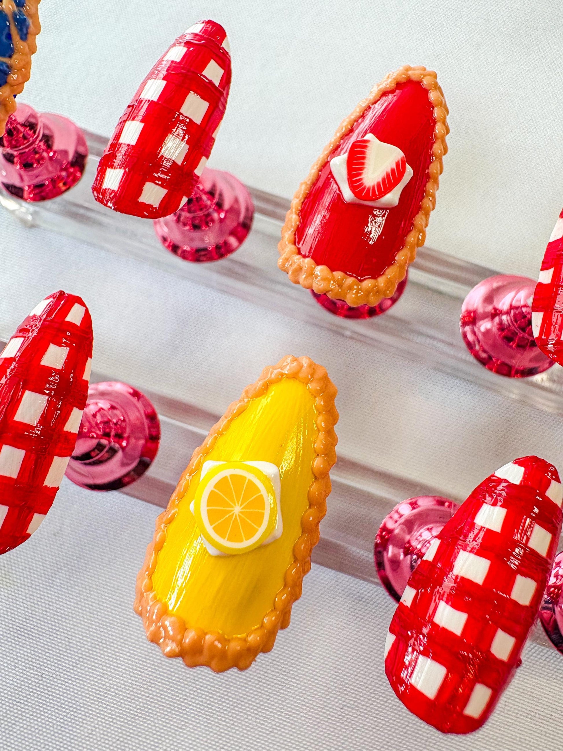 Pie and Gingham Press-On Nails