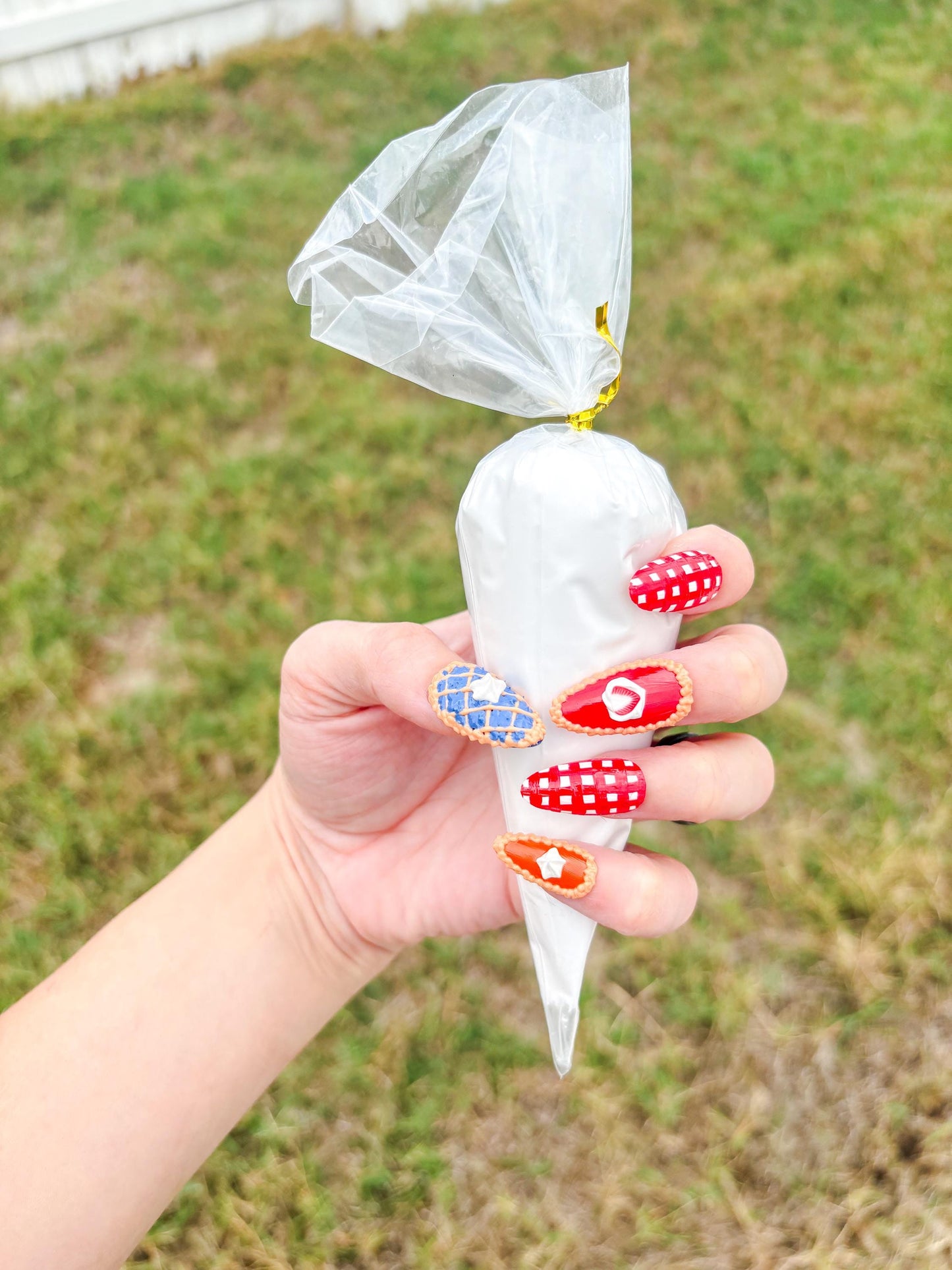Pie and Gingham Press-On Nails