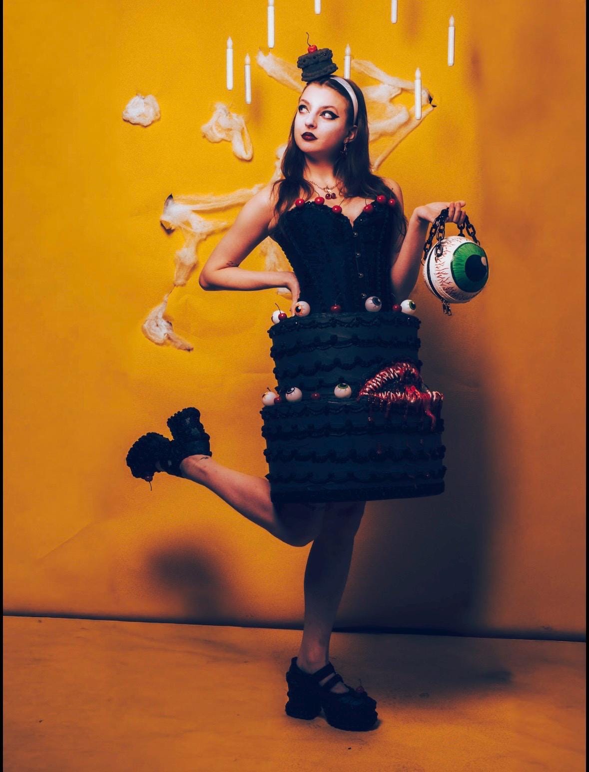 Gothic Tiered Monster Cake Dress - Handmade wearable art