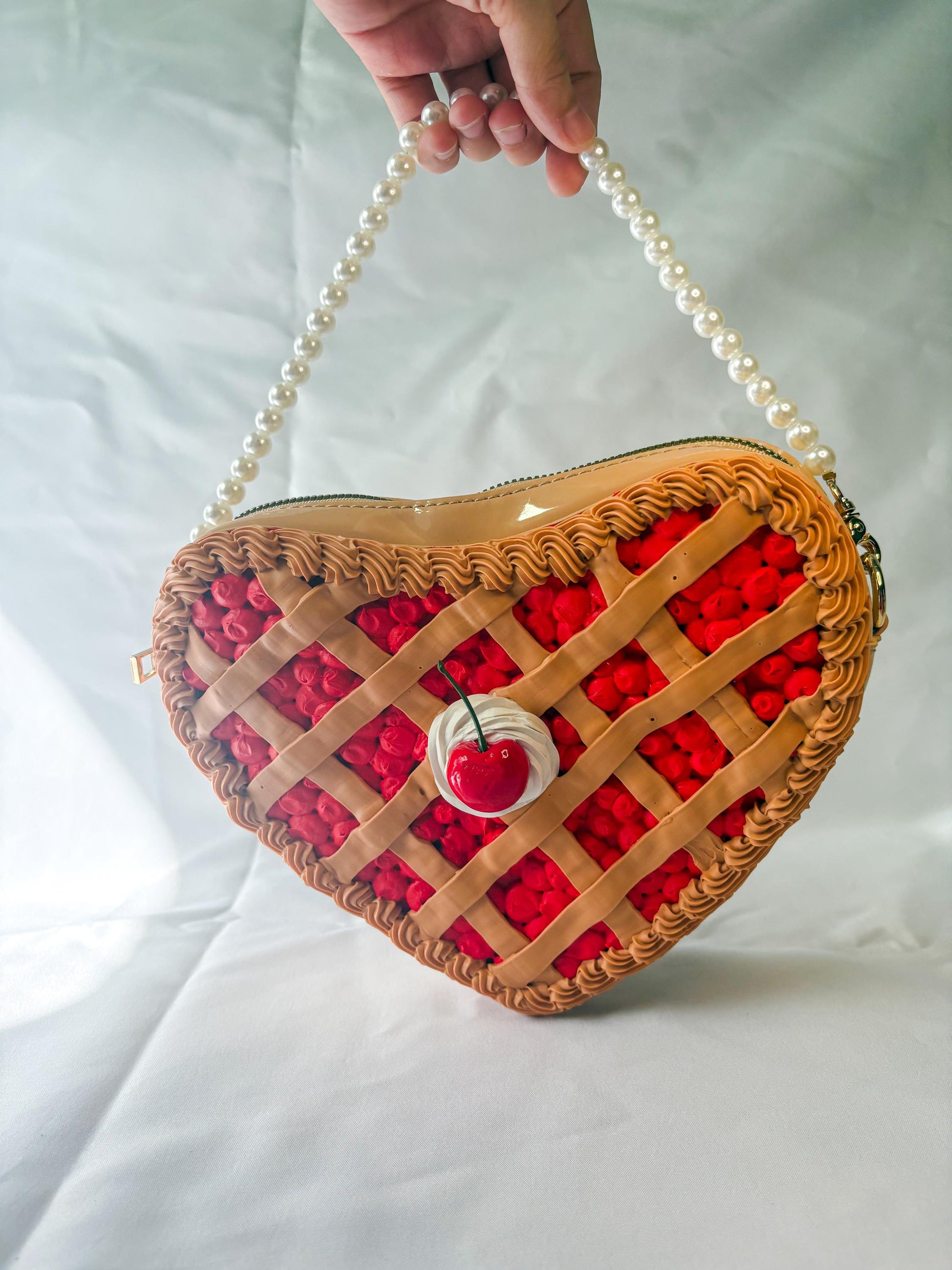 Heart Shaped Cherry Pie Purse