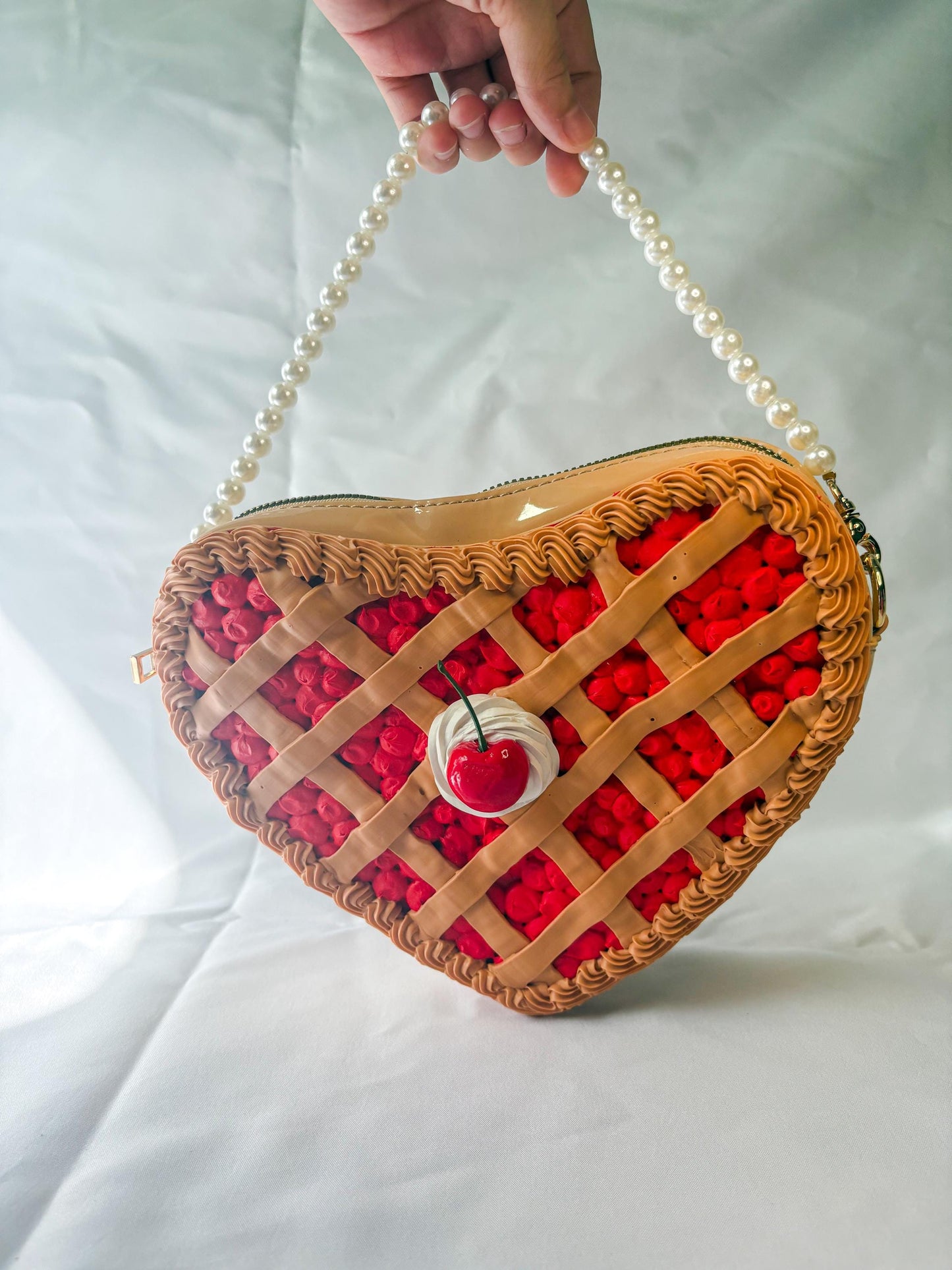 Heart Shaped Cherry and Blueberry Pie Purses
