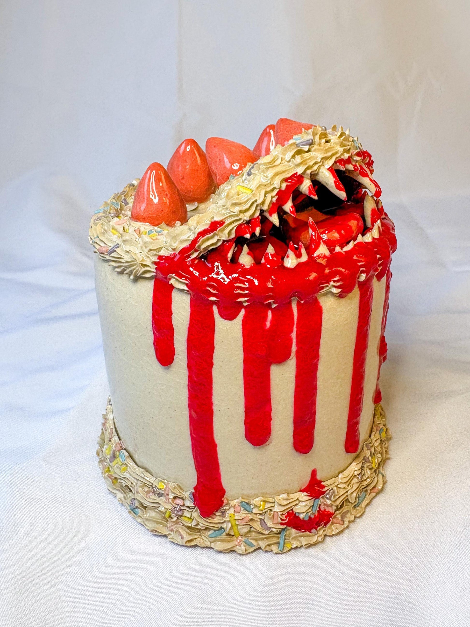 Ceramic Cake Monster Sculpture