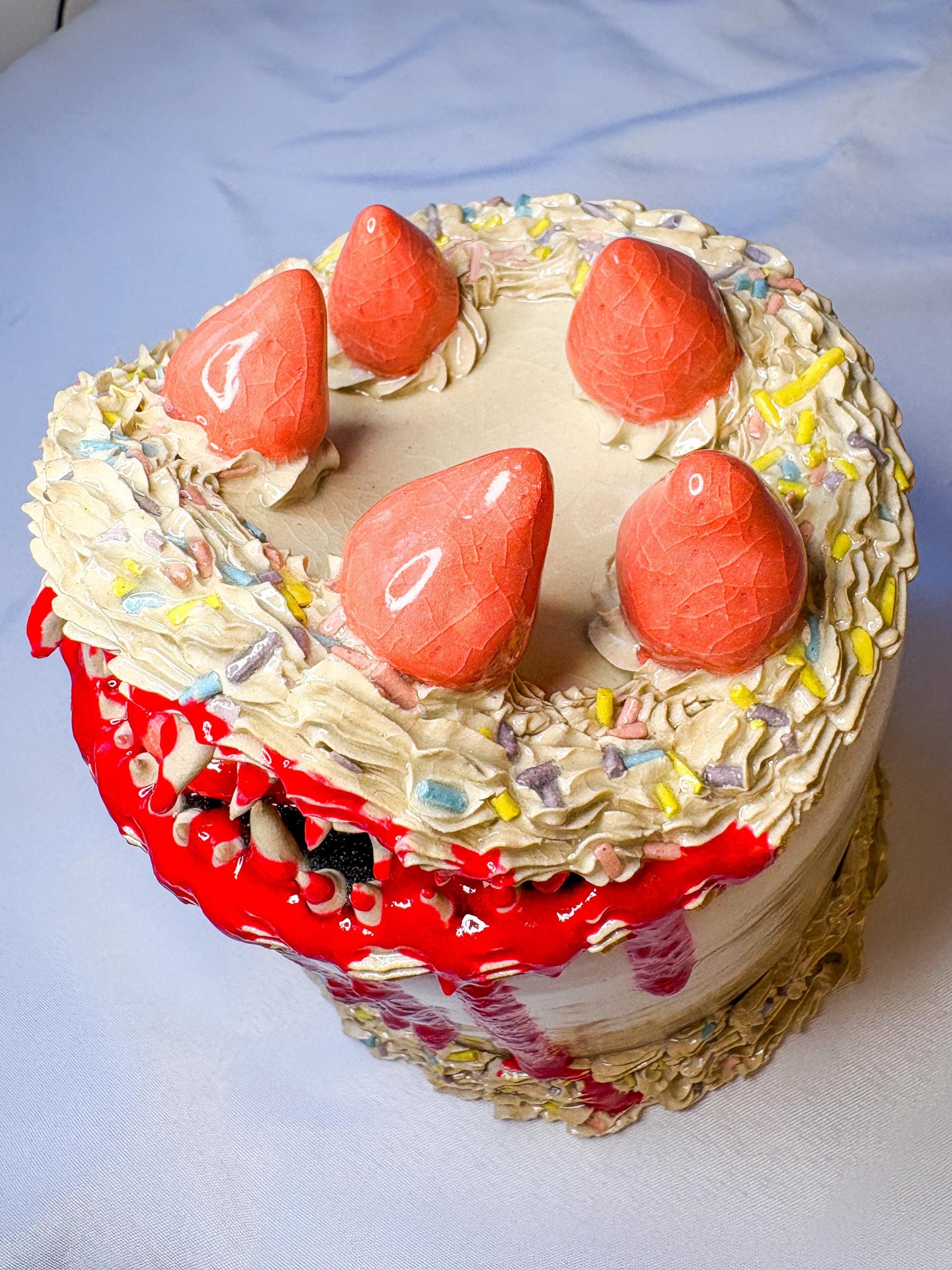 Ceramic Cake Monster Sculpture