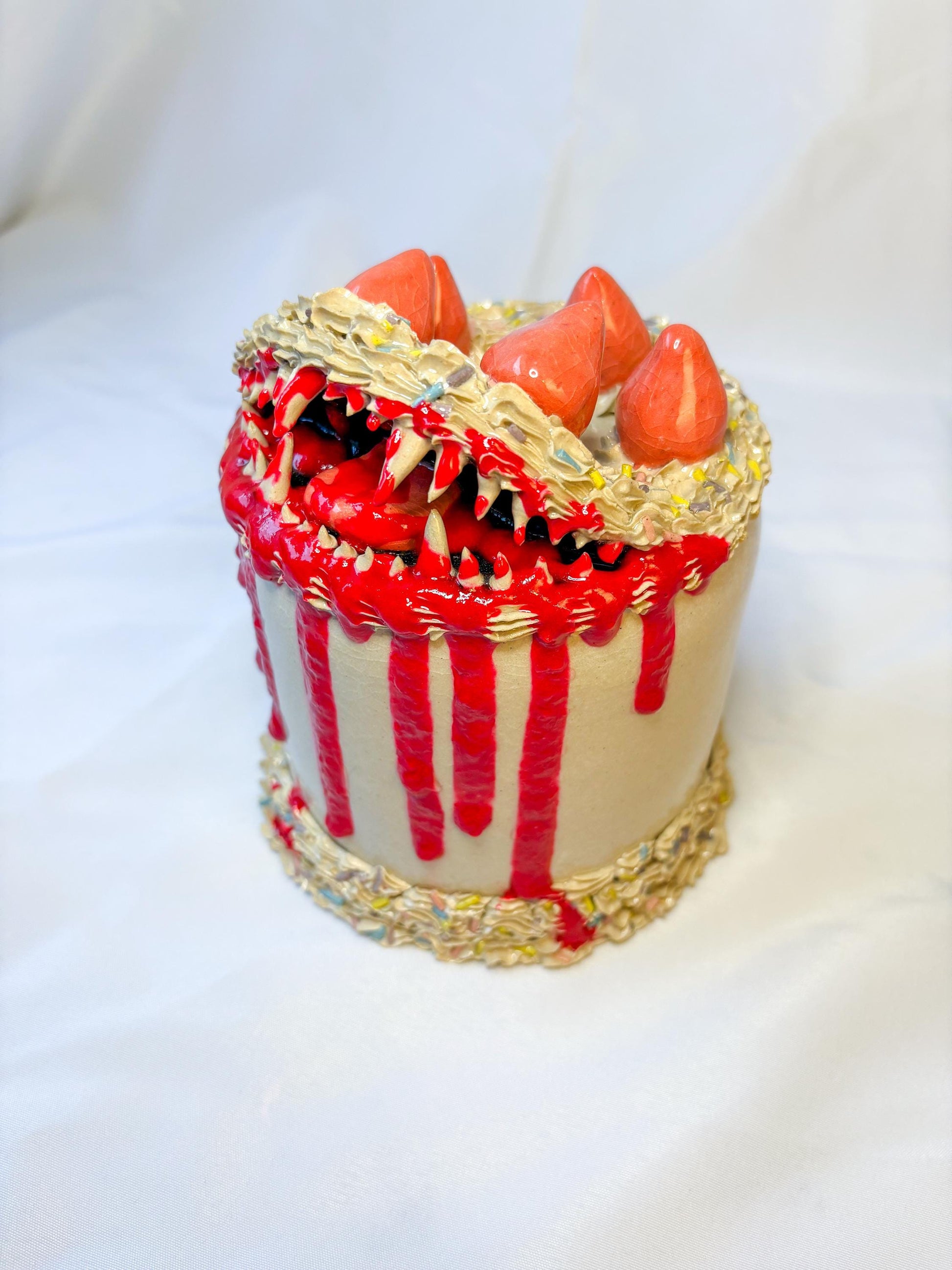 Ceramic Cake Monster Sculpture