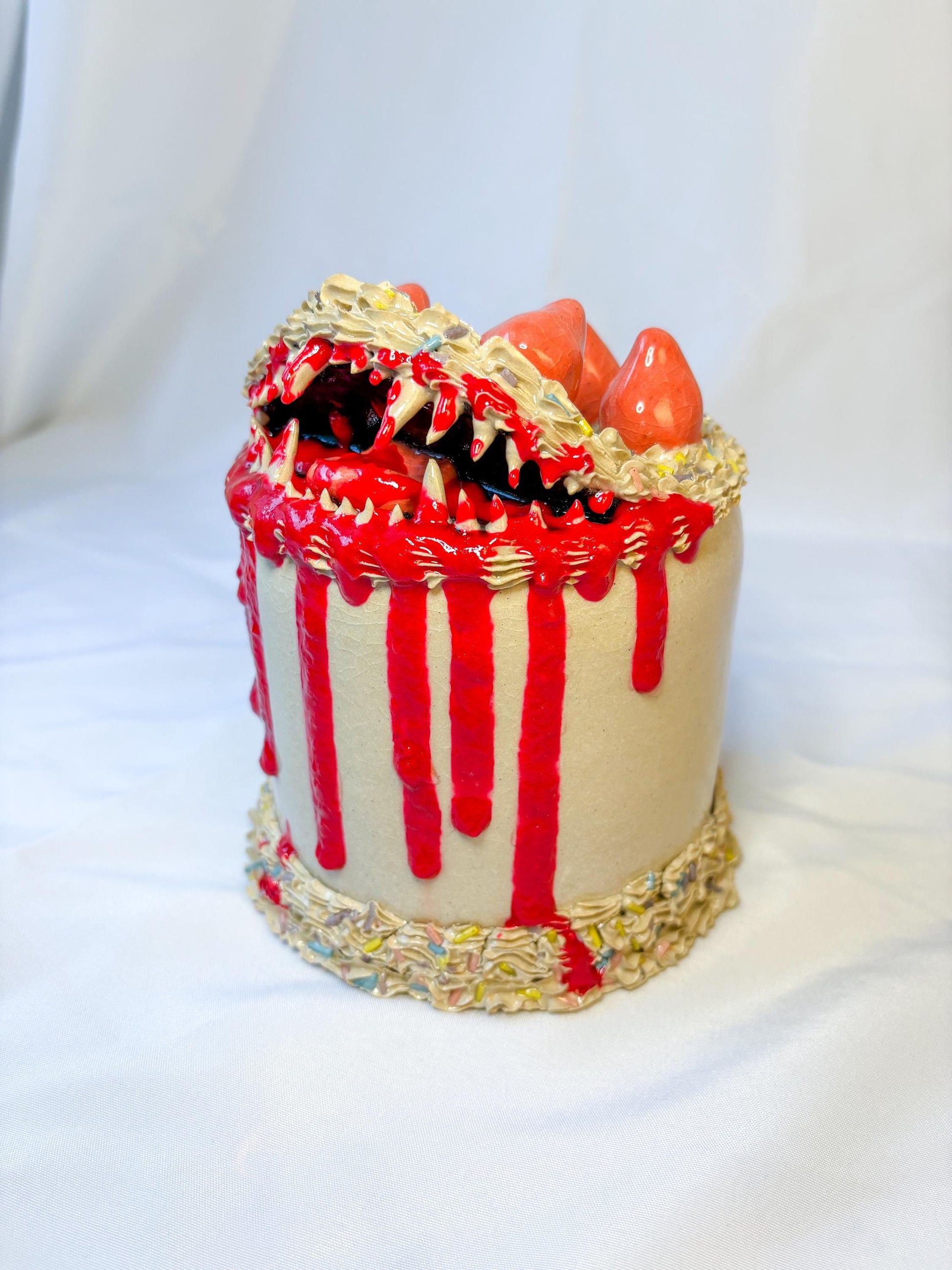 Ceramic Cake Monster Sculpture