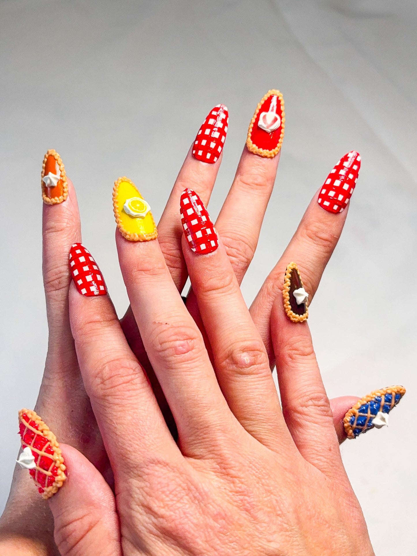 Pie and Gingham Press-On Nails