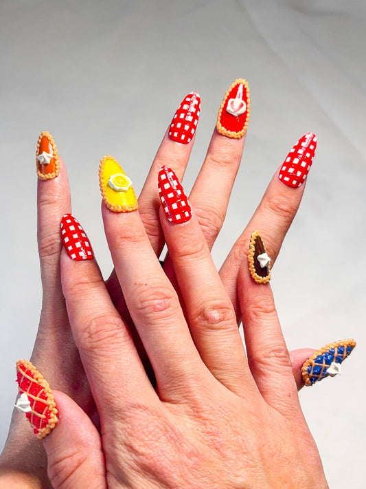 Pie and Gingham Press-On Nails