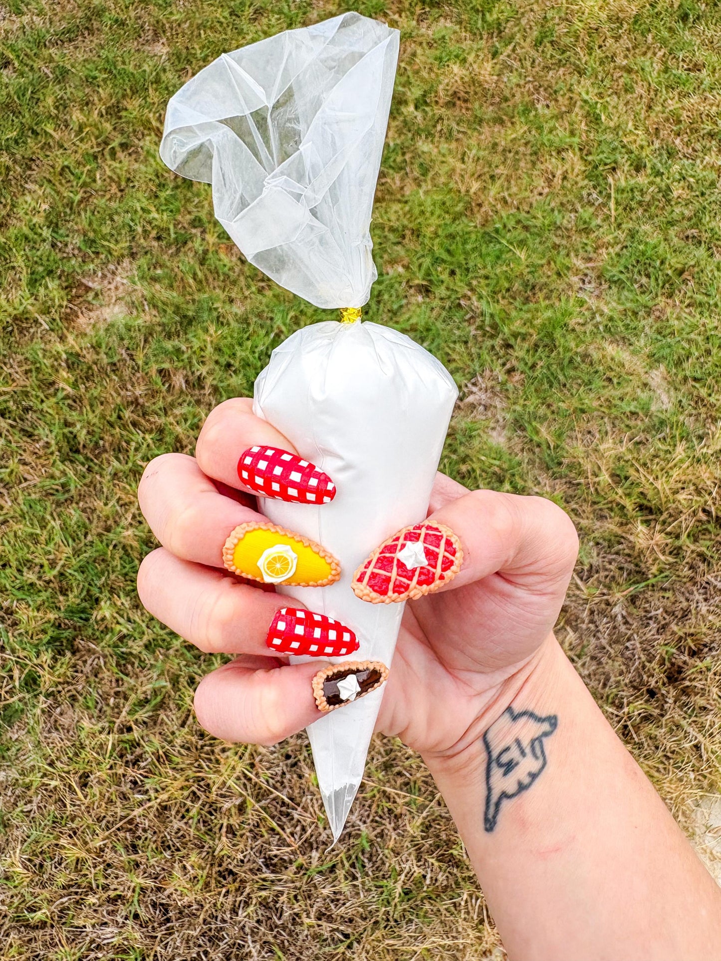 Pie and Gingham Press-On Nails